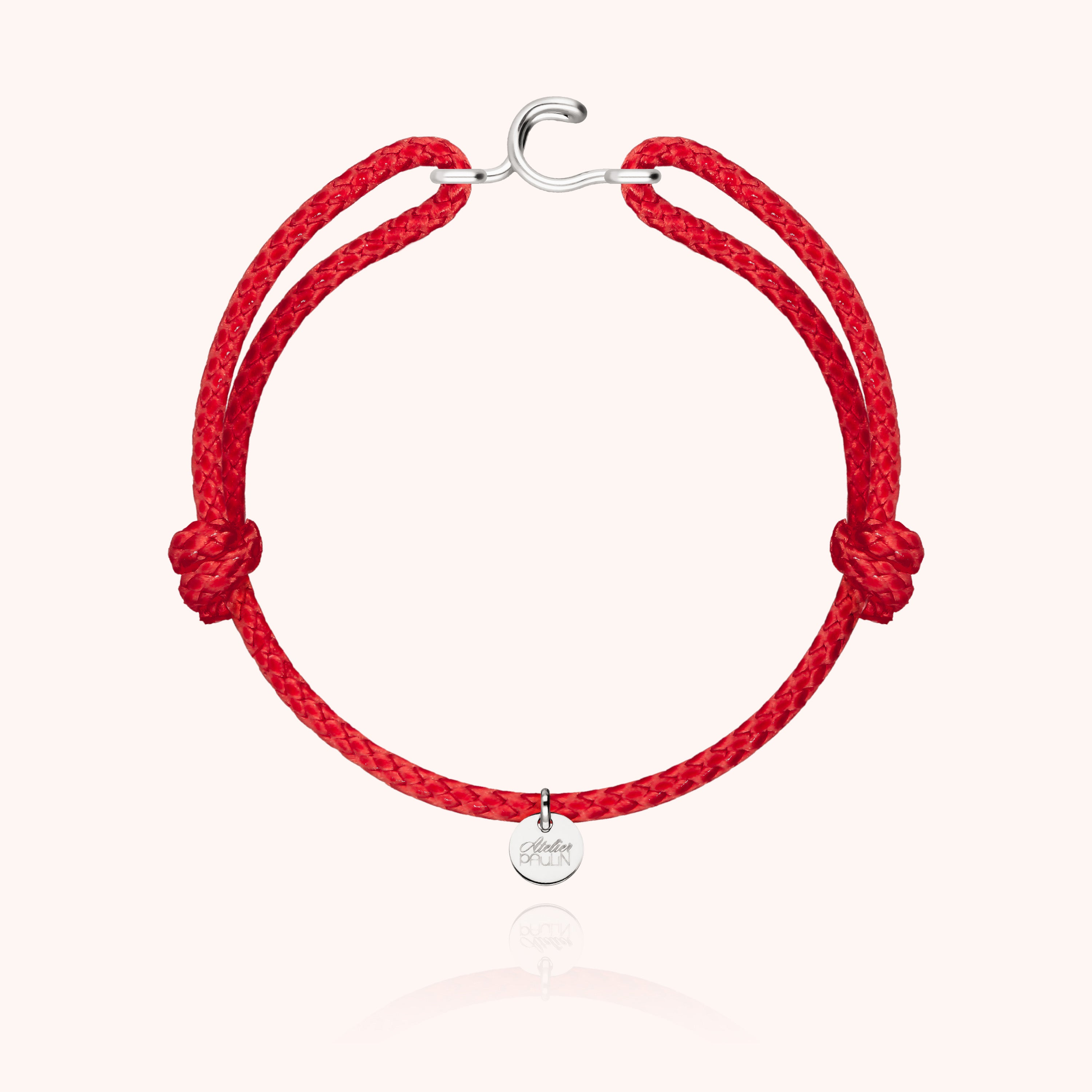 Bracelet Cordon Ciré Initiale Homme - argent