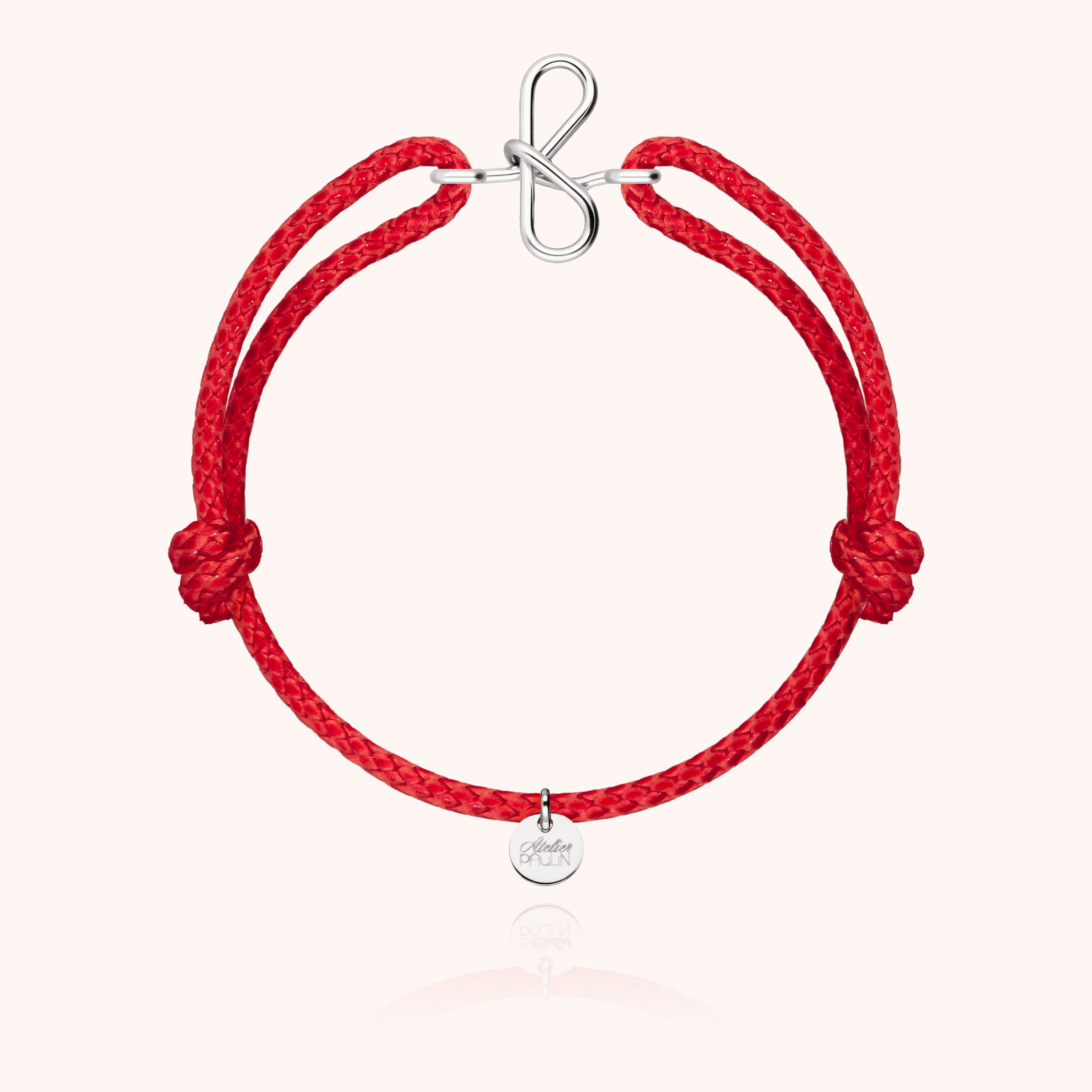 Bracelet Cordon Ciré Initiale Homme - argent