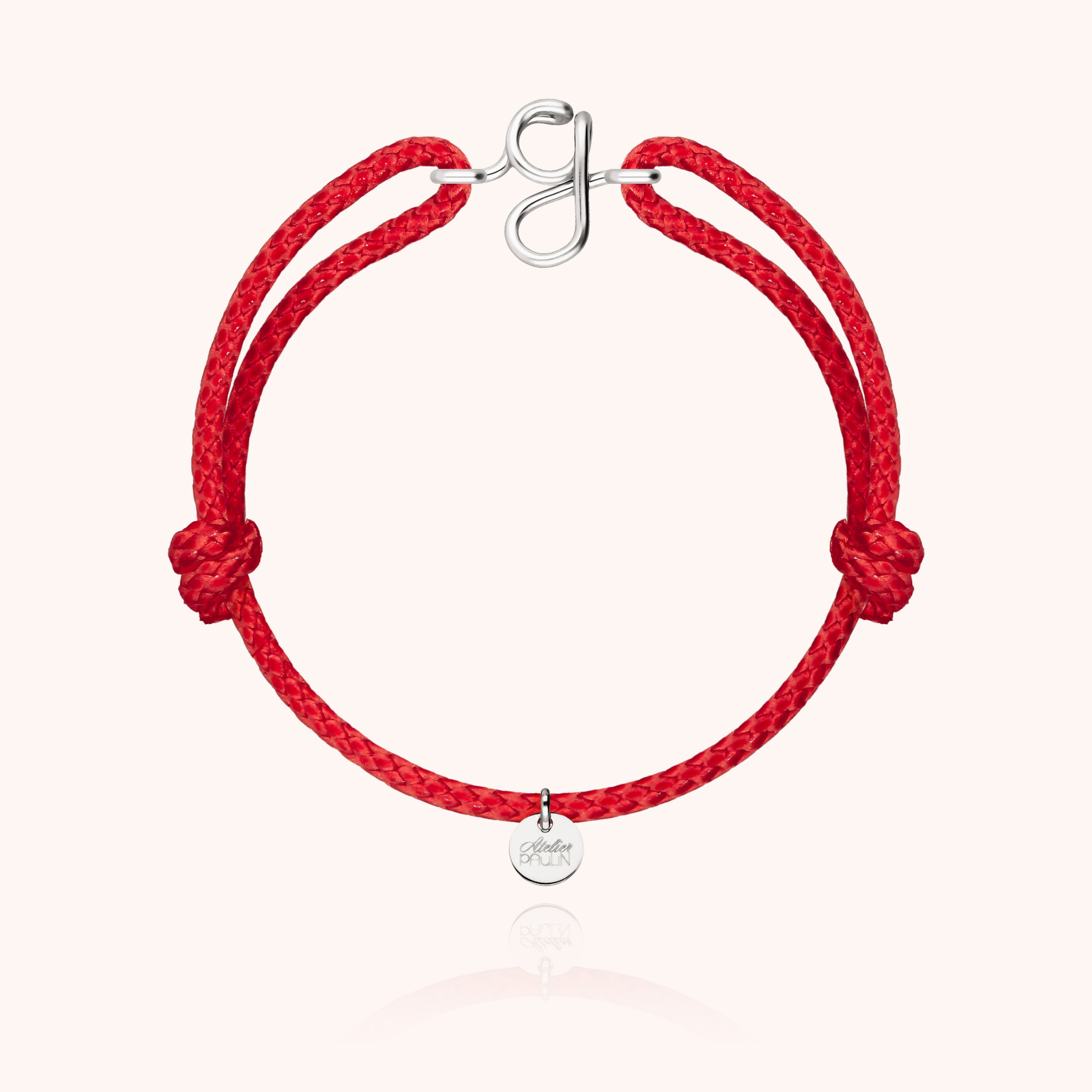 Bracelet Cordon Ciré Initiale Homme - argent