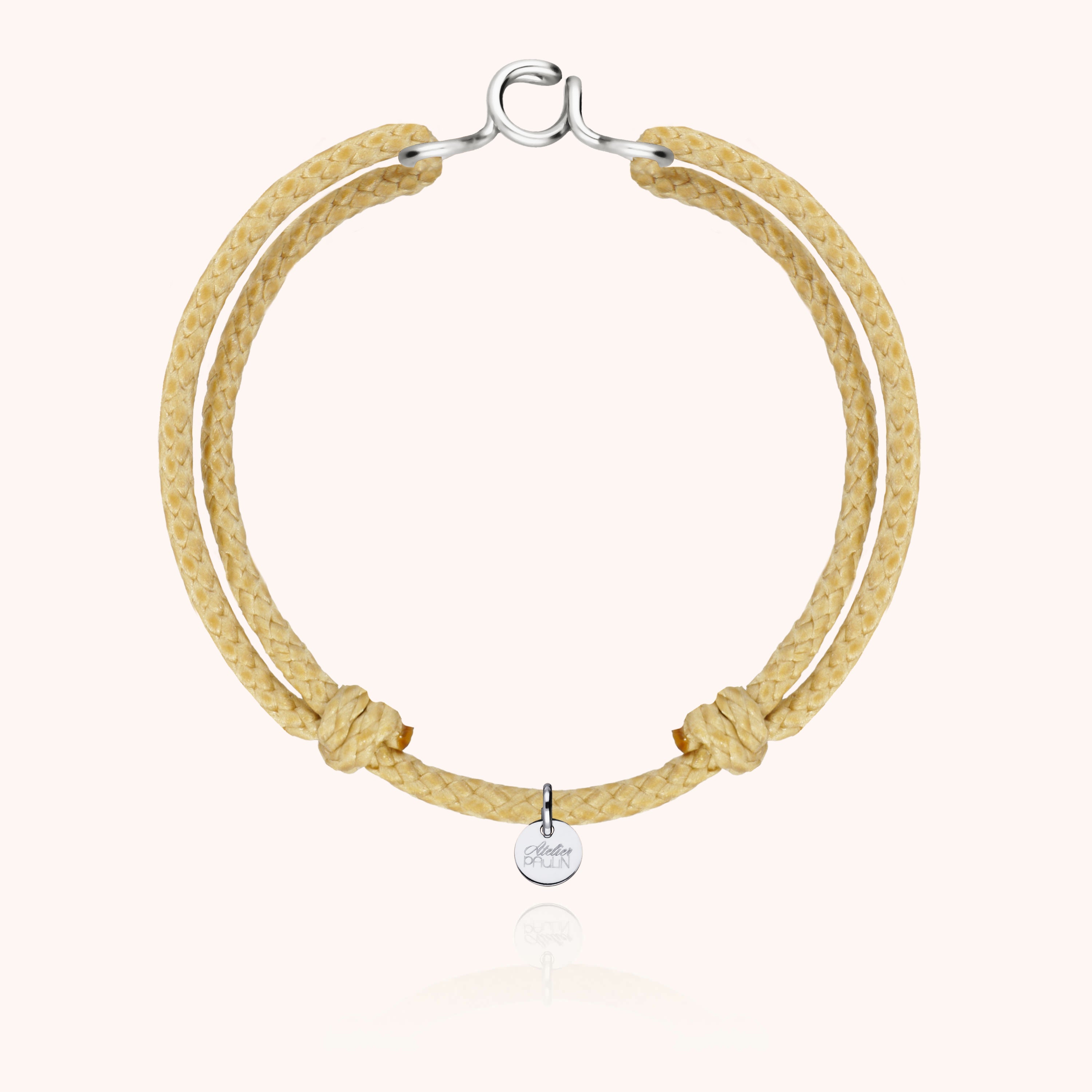 Bracelet Cordon Ciré Initiale Homme en argent sterling 925 — qualité artisanale garantie