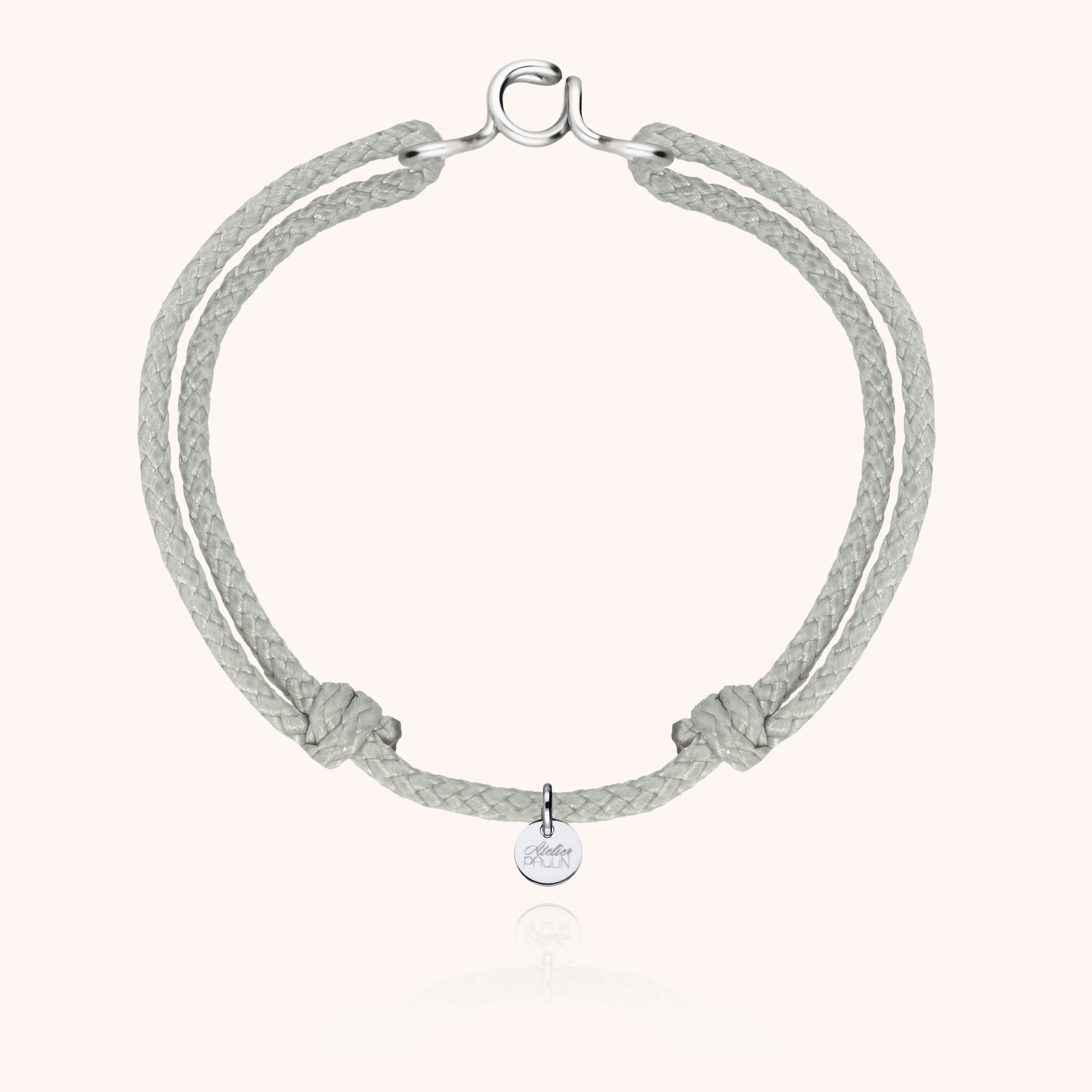 Bracelet Cordon Ciré Initiale Homme en argent sterling 925 — expédition sécurisée Paris