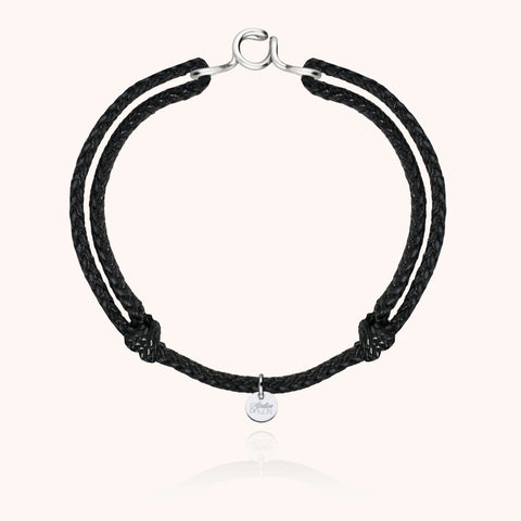 alternate image of Men's Initial Waxed Cord Bracelet - silver