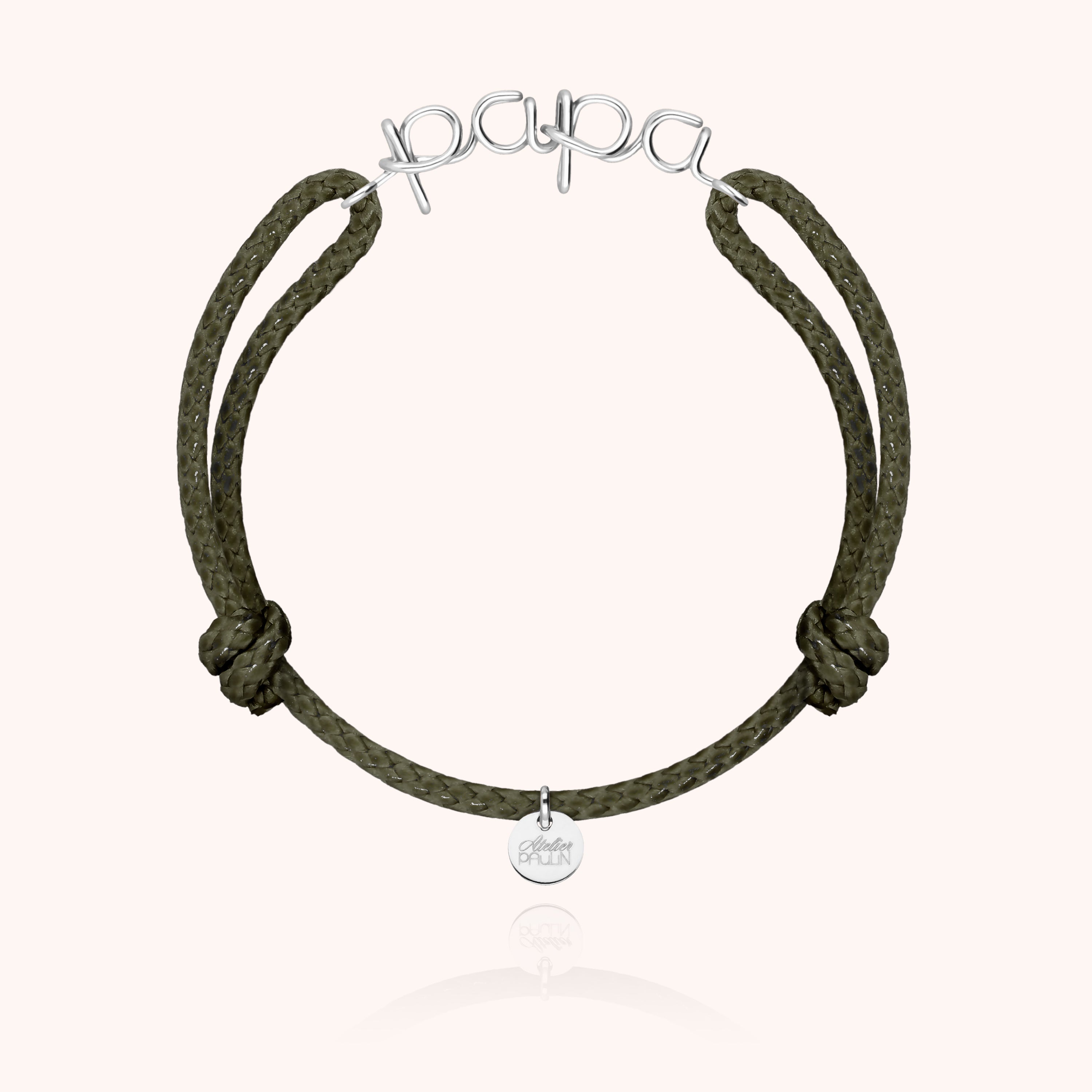 Bracelet Cordon Ciré Papa personnalisable — cadeau de luxe artisanal