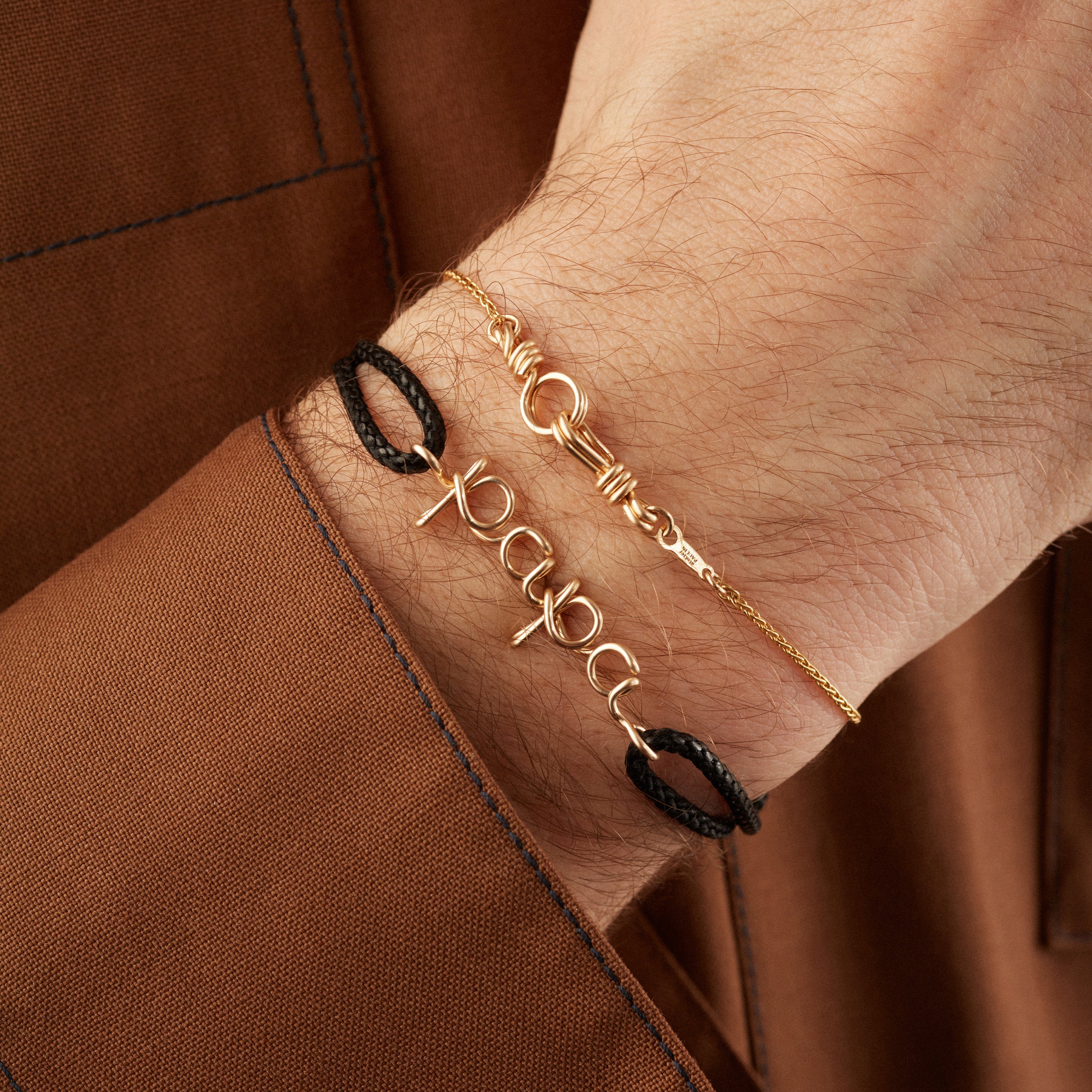 Bracelet Chaîne Rope Attache moi - or jaune laminé