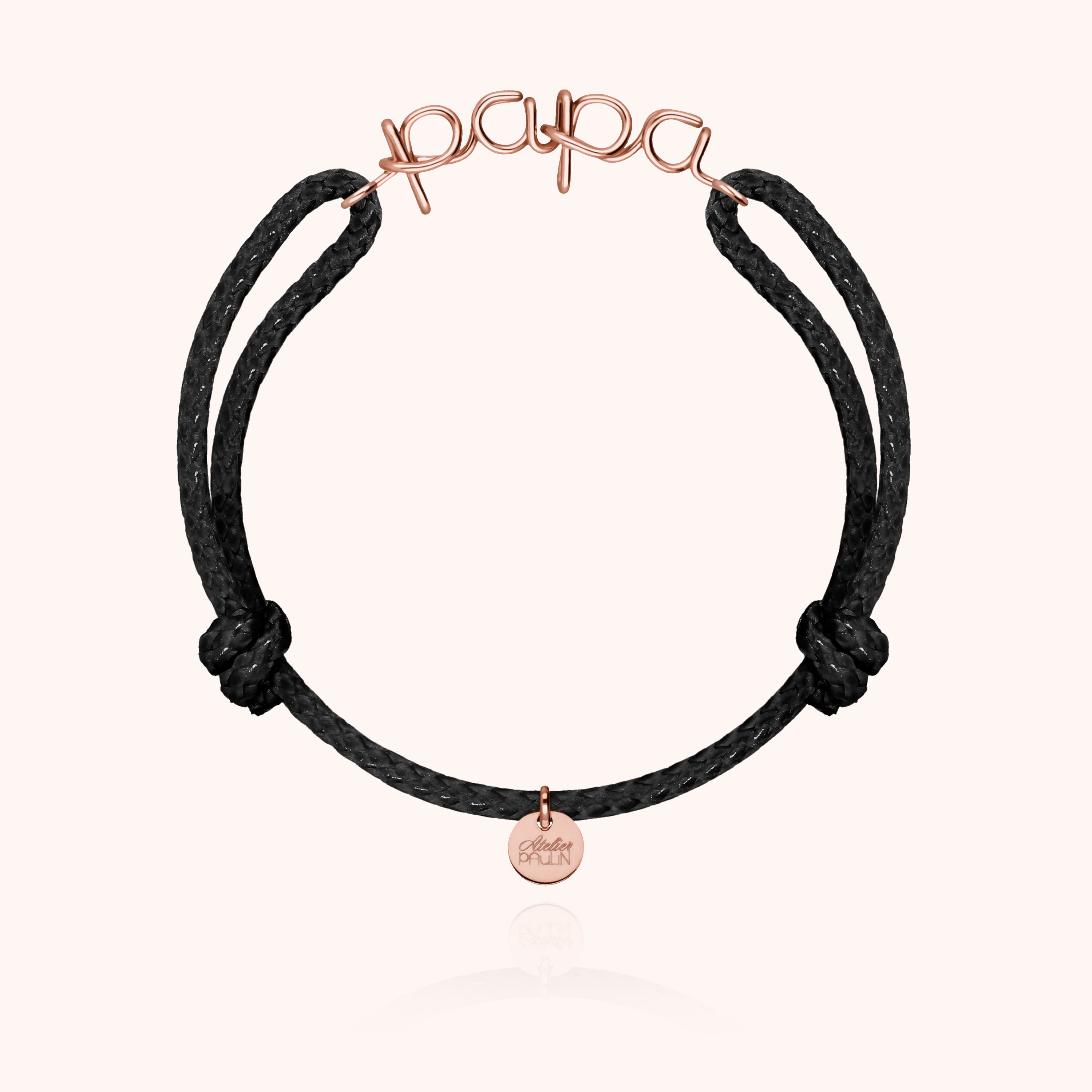 Bracelet cordon minimaliste masculin gold filled 14k cadeau élégant homme Atelier Paulin - or rose