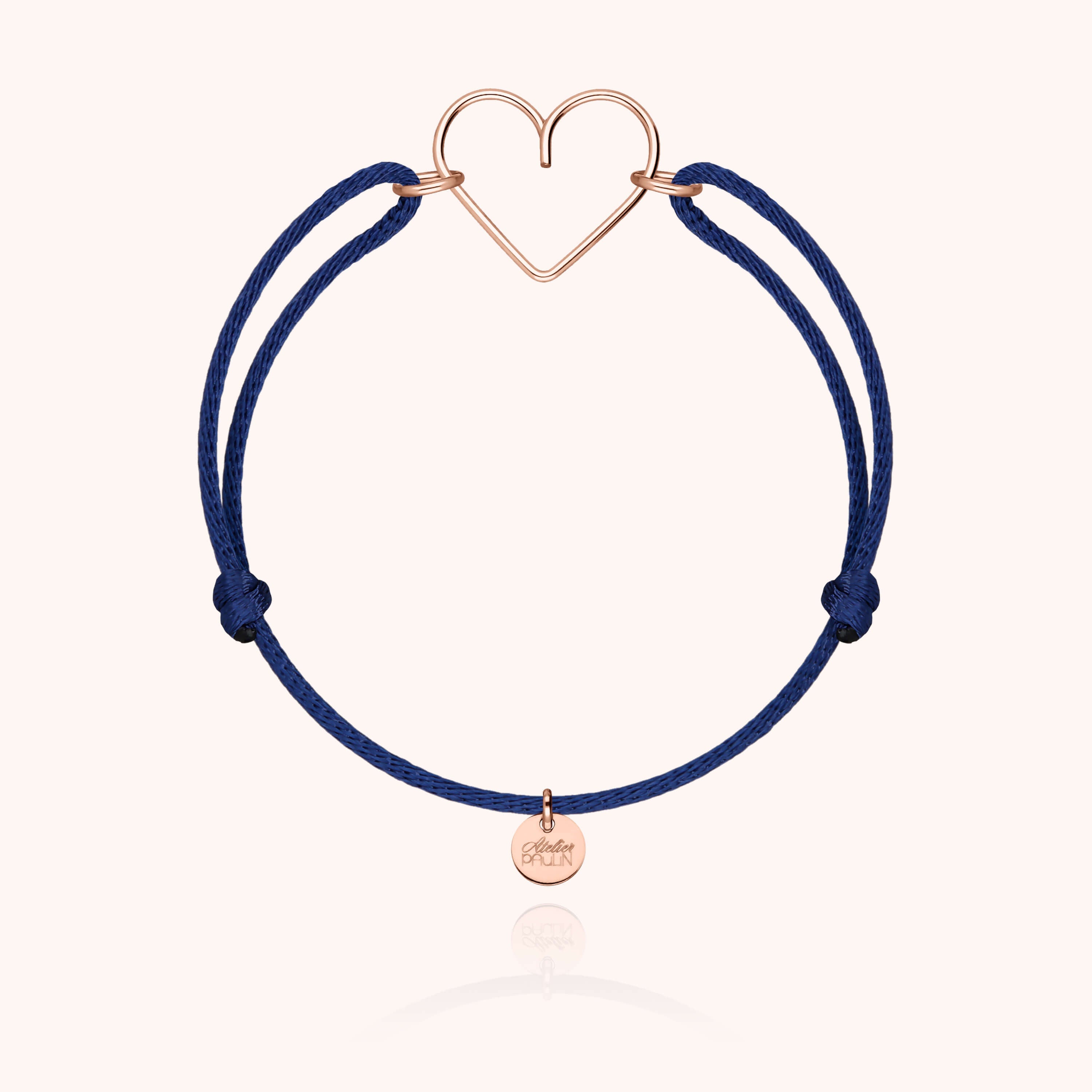 Cord Heart Bracelet - laminated rose gold
