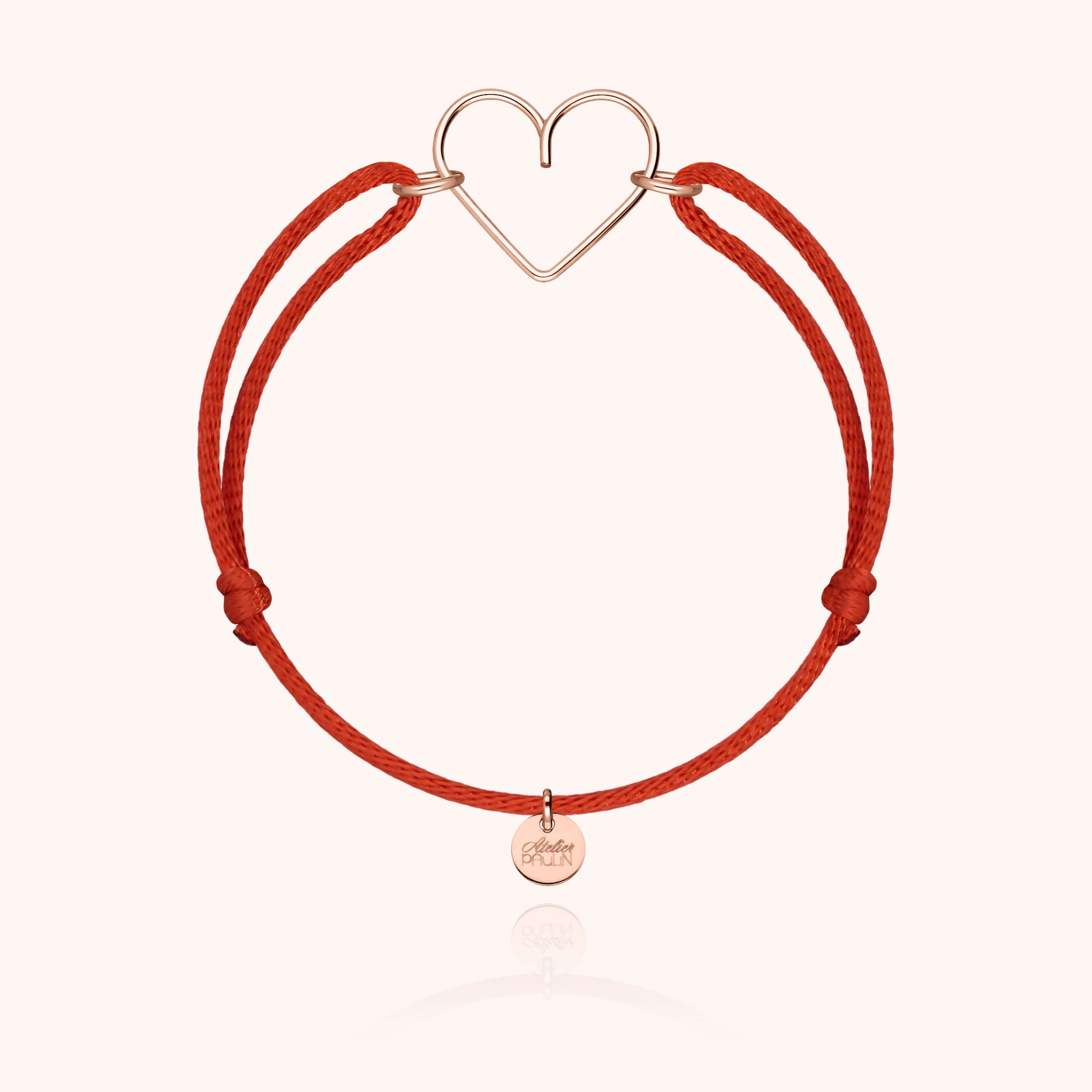Cord Heart Bracelet - laminated rose gold