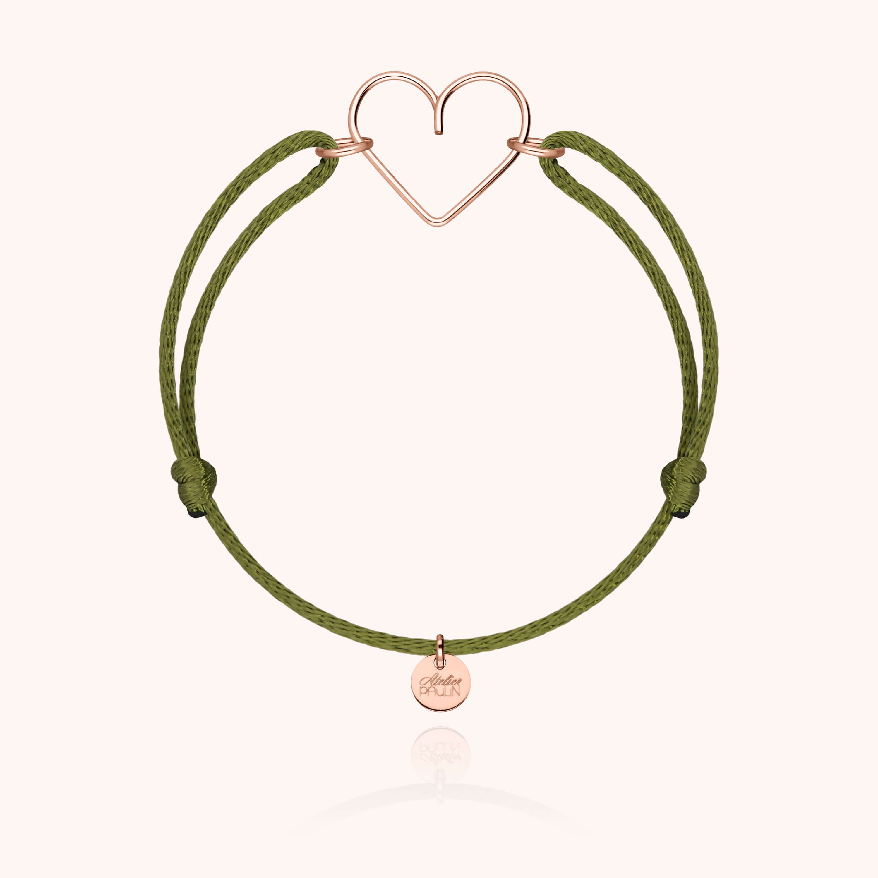 Cord Heart Bracelet - laminated rose gold