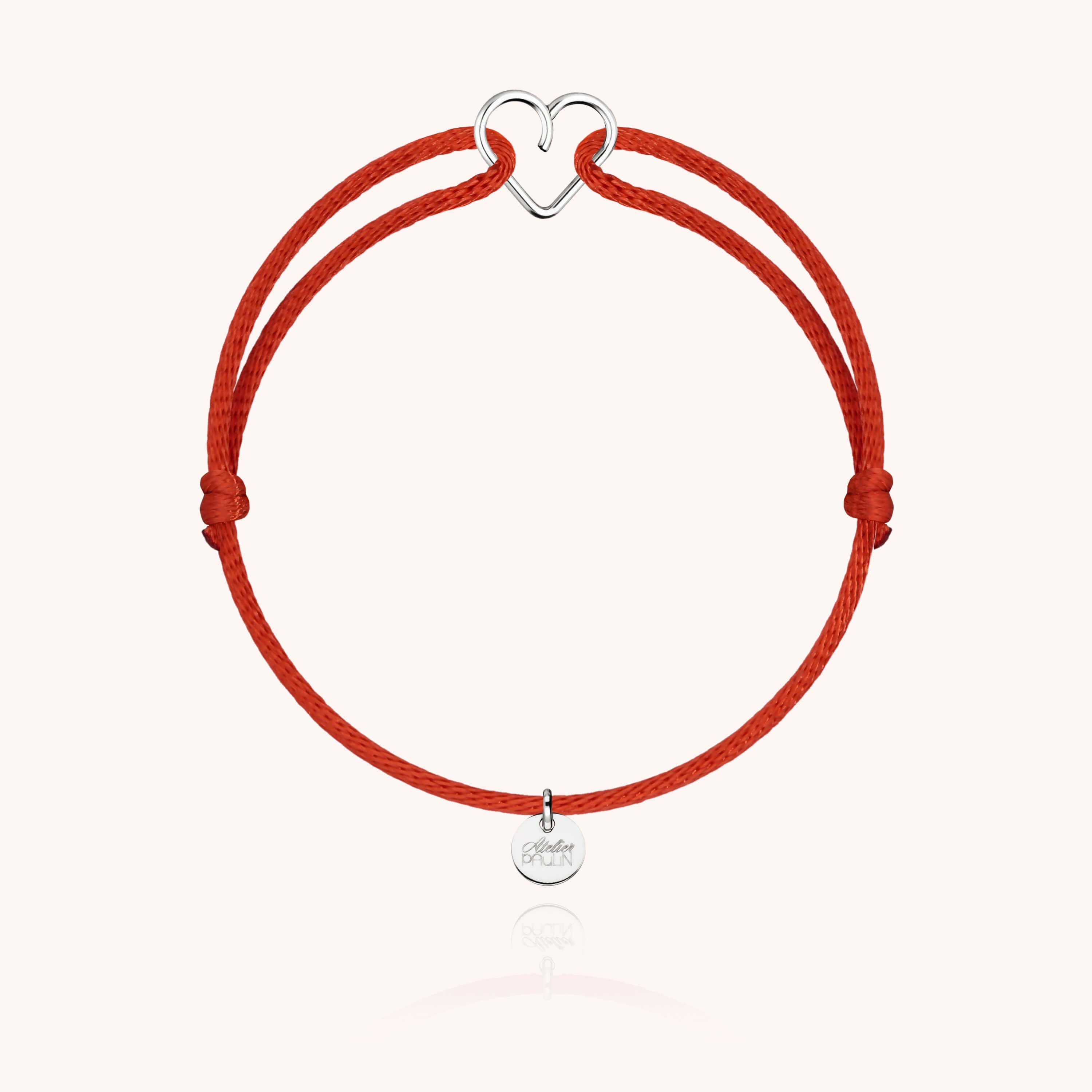 Bracelet Cordon Mini Coeur en argent sterling 925 — bijou durable garanti à vie