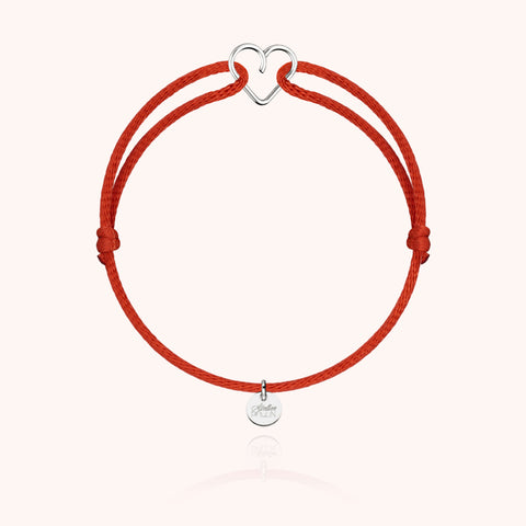 alternate image of Mini Heart Cord Bracelet - 18k white gold