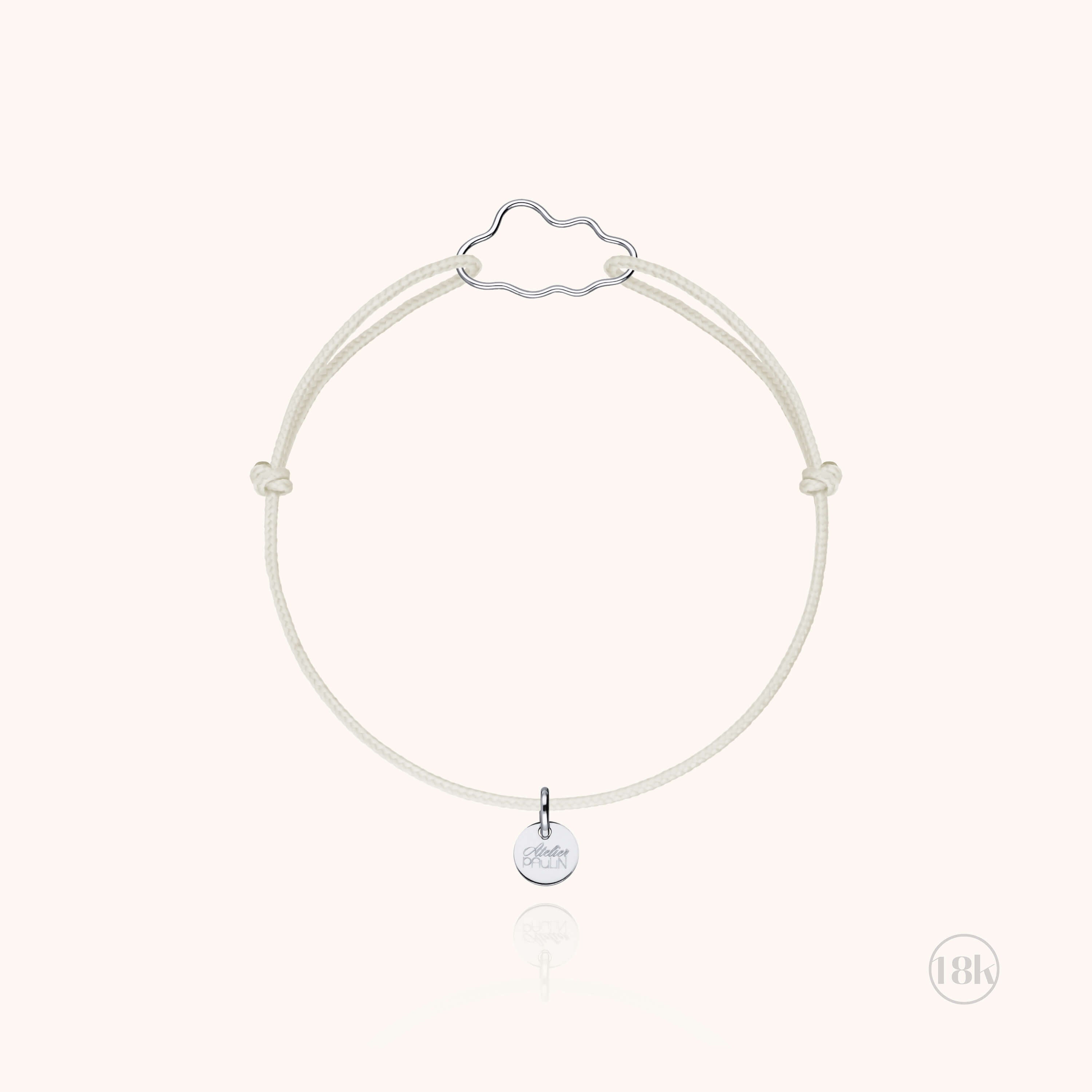 Child's Cord Bracelet Little Cloud - white gold 750/1000