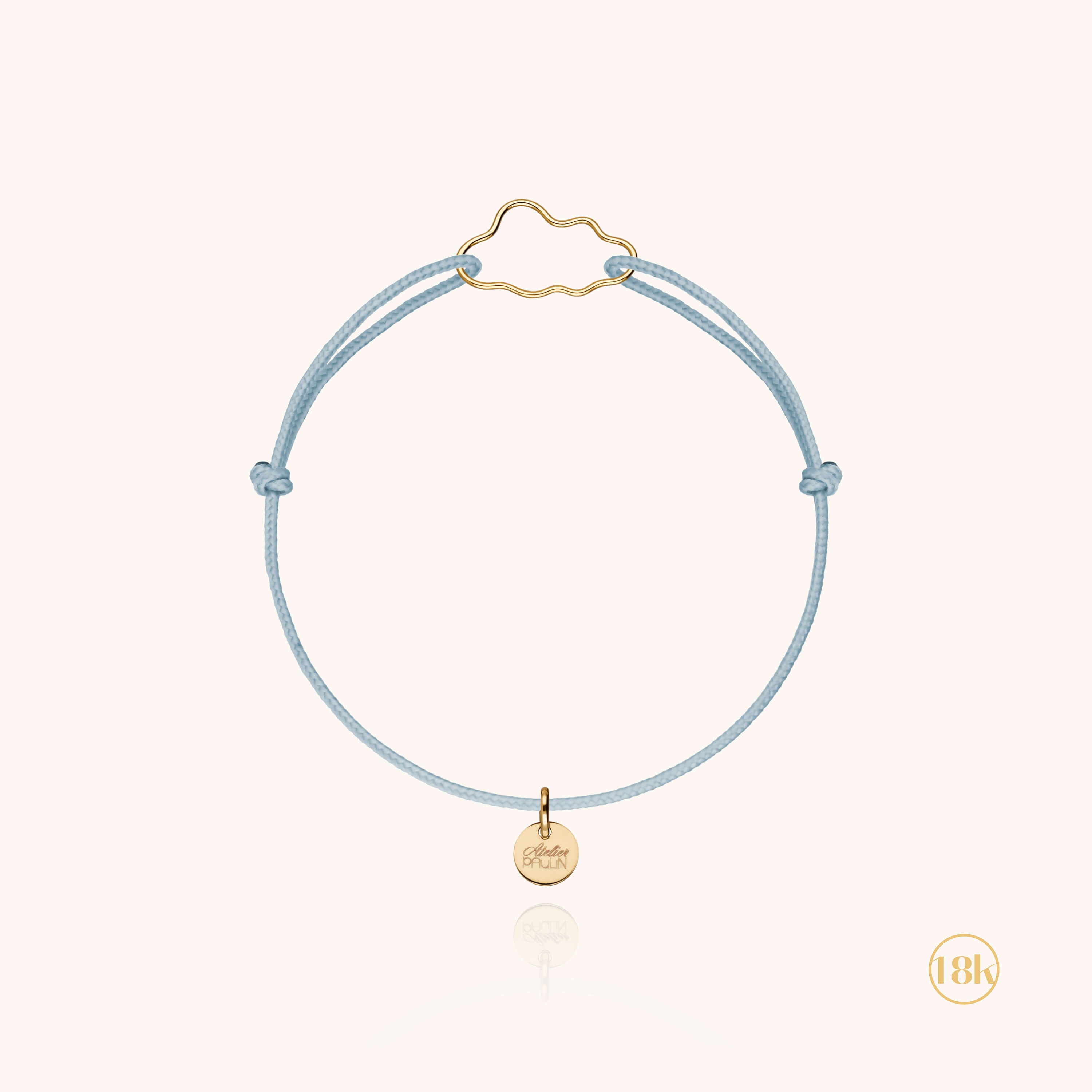 Bracelet Cordon Enfant Petit Nuage en or jaune 18K — façonné à la main à Paris