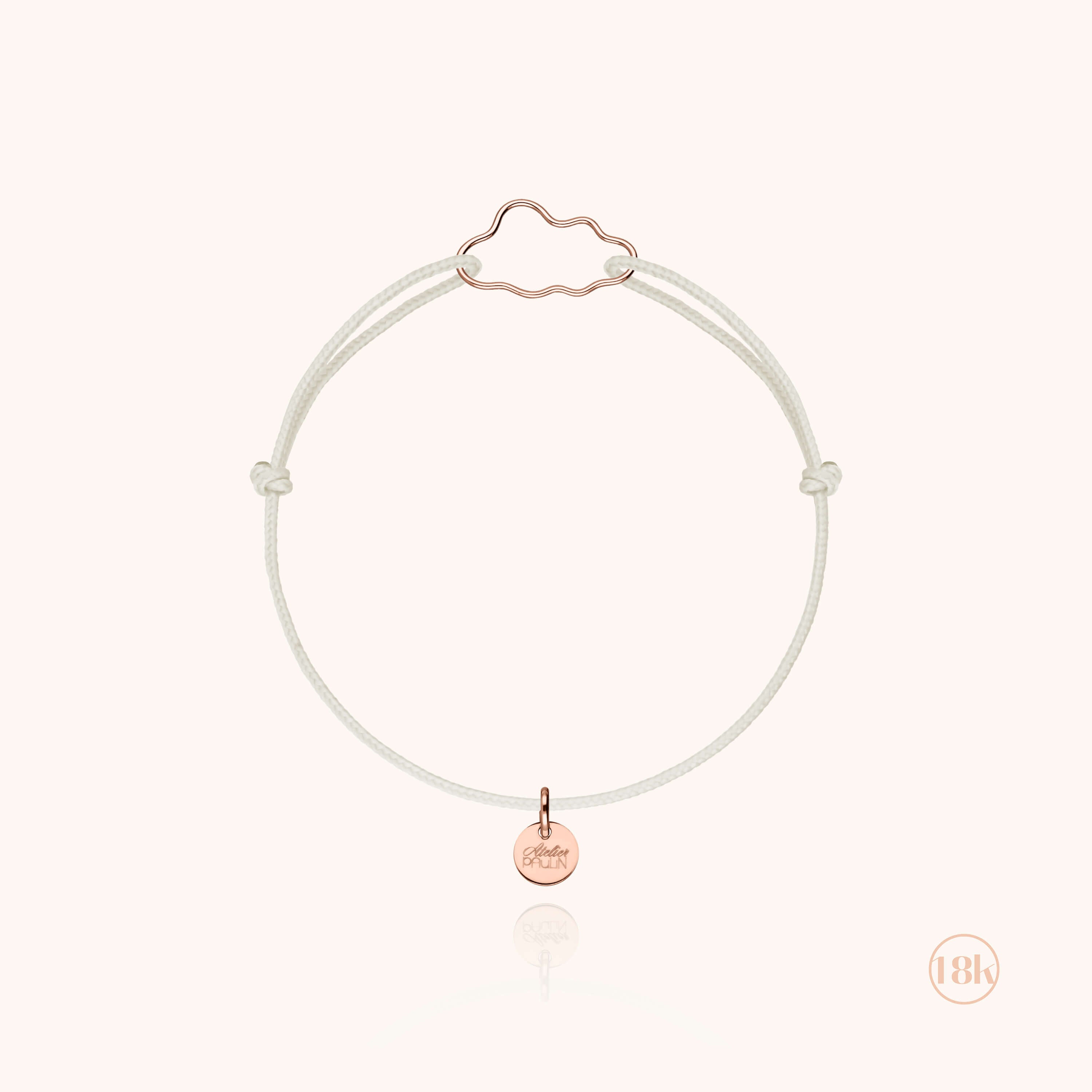 Bracelet Cordon Enfant Petit Nuage - or rose 750/1000