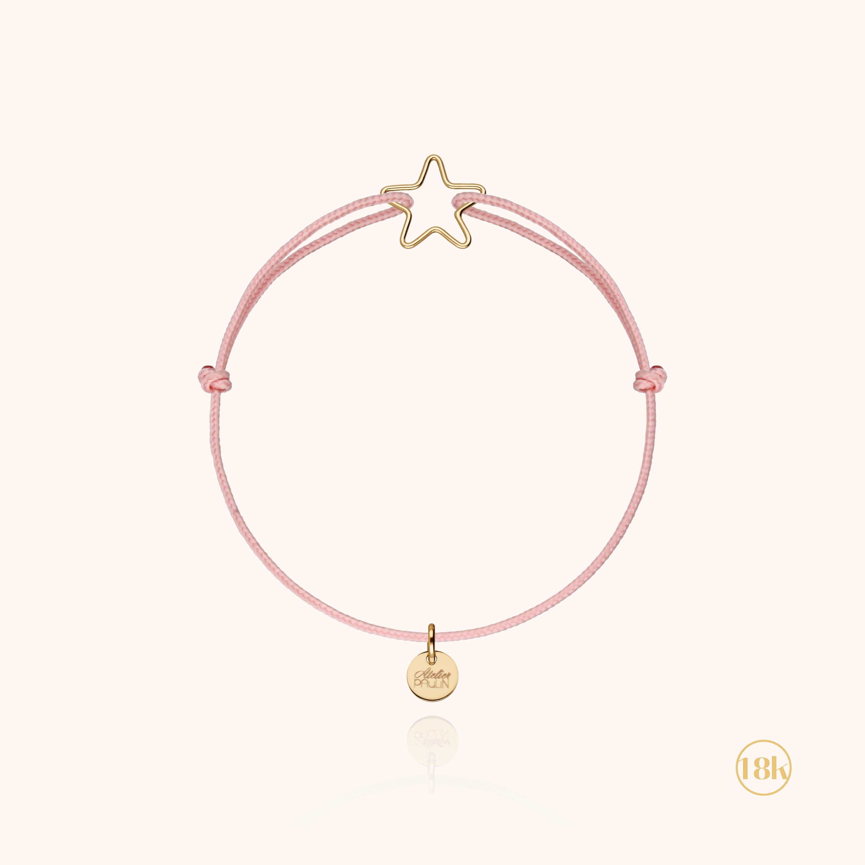 Bracelet Cordon Enfant Petite Étoile - or jaune 750/1000
