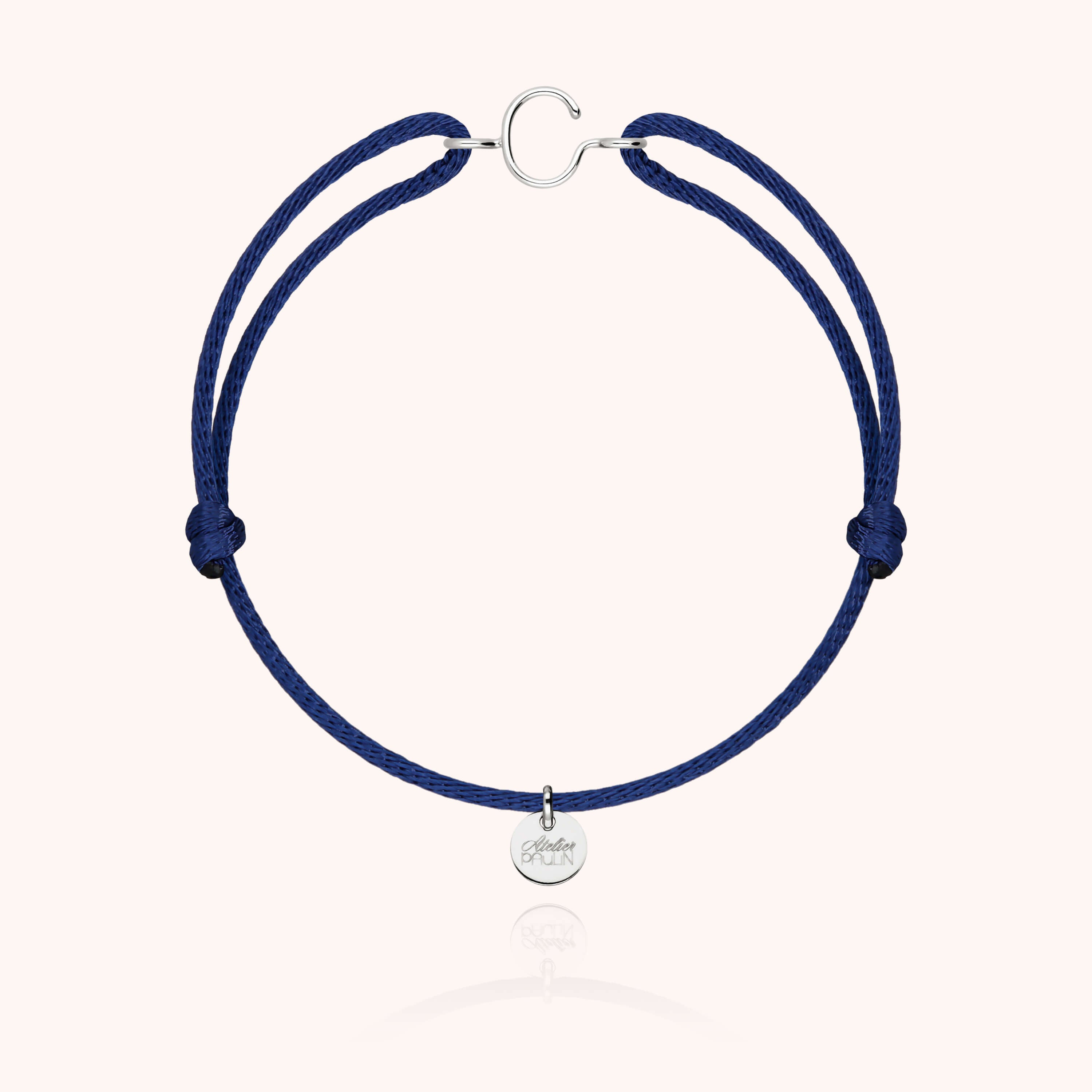 Initial Cord Bracelet - 18k white gold