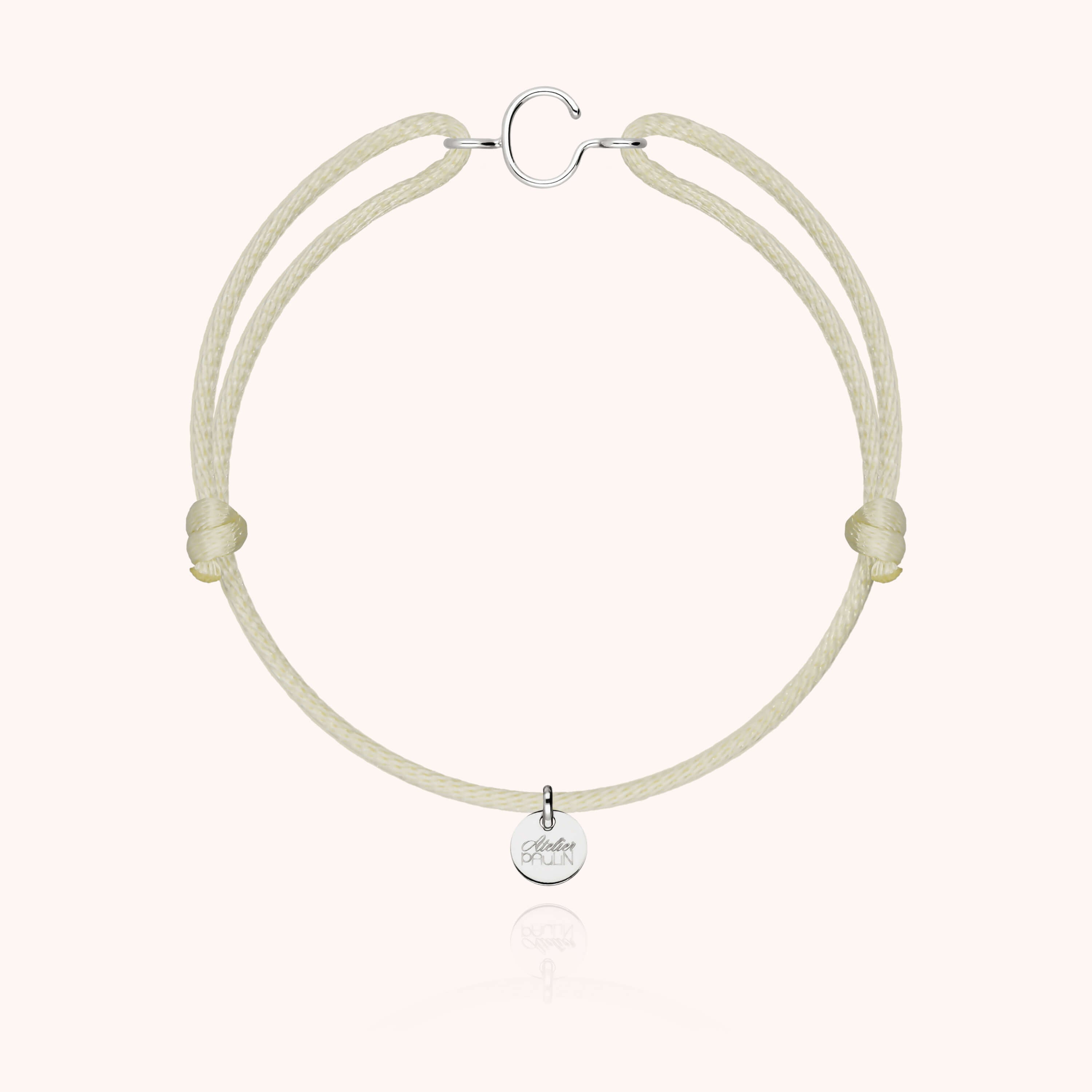 Initial Cord Bracelet - 18k white gold