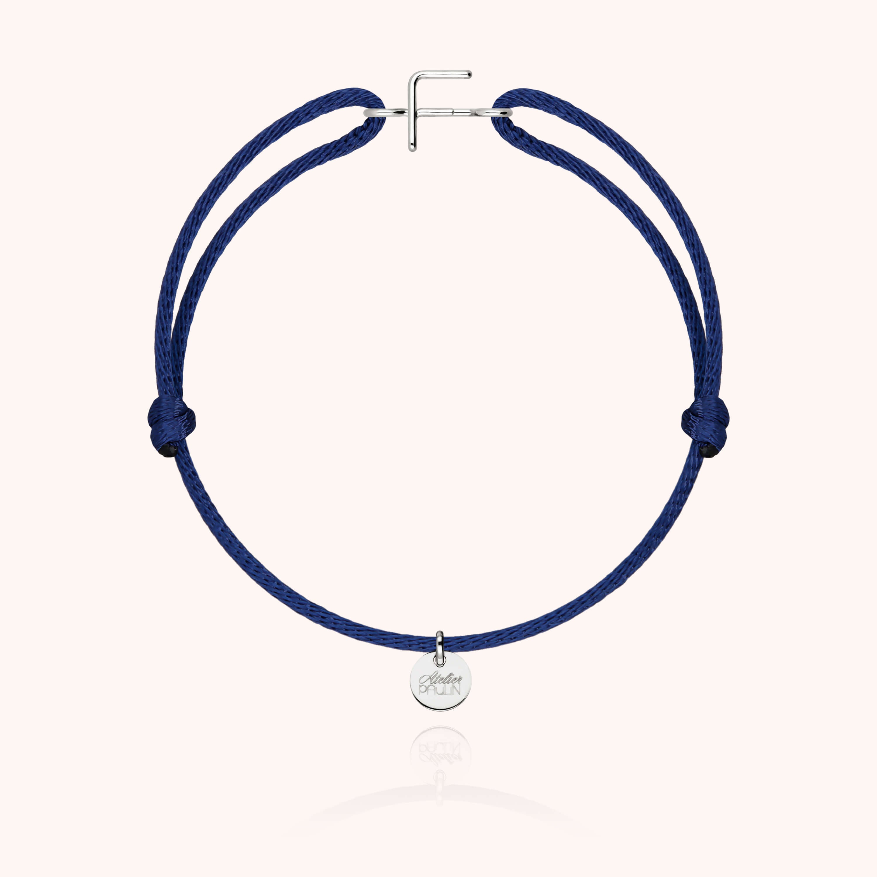 Initial Cord Bracelet - 18k white gold