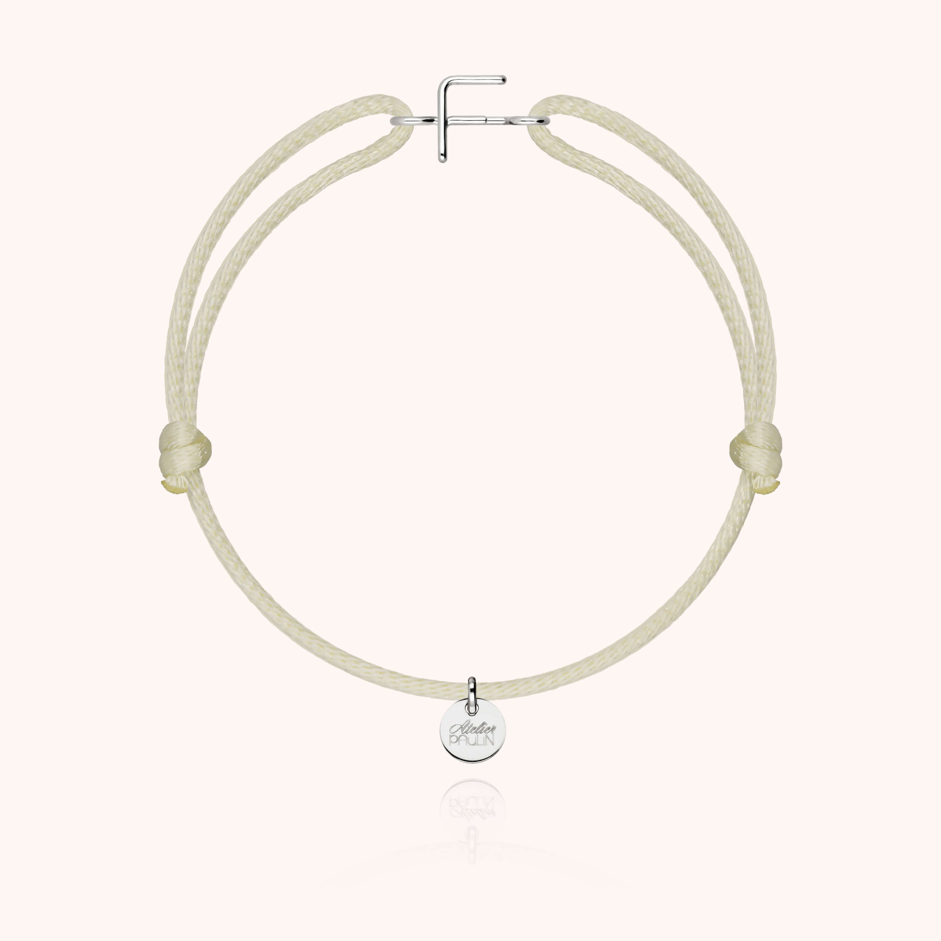 Initial Cord Bracelet - 18k white gold