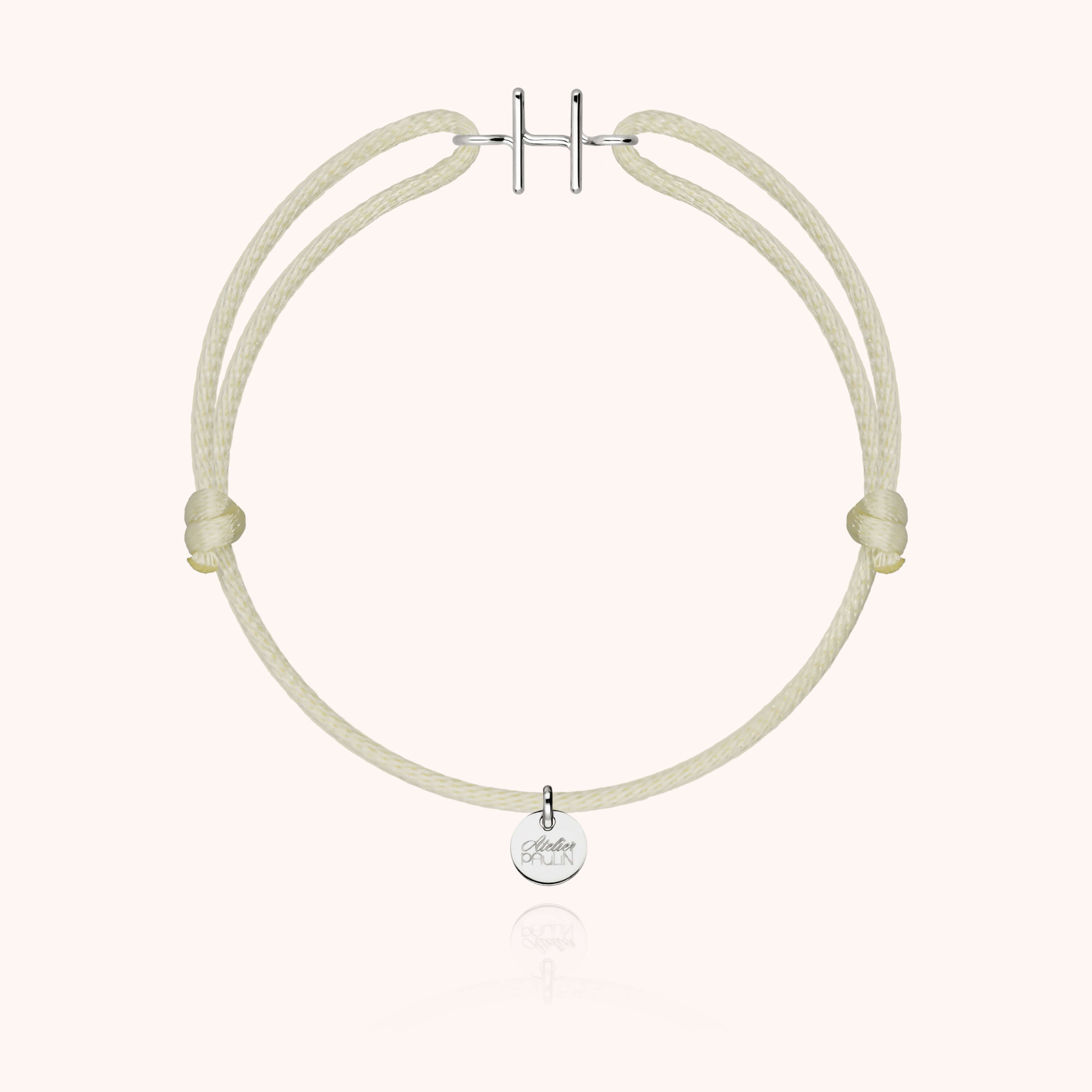 Initial Cord Bracelet - 18k white gold