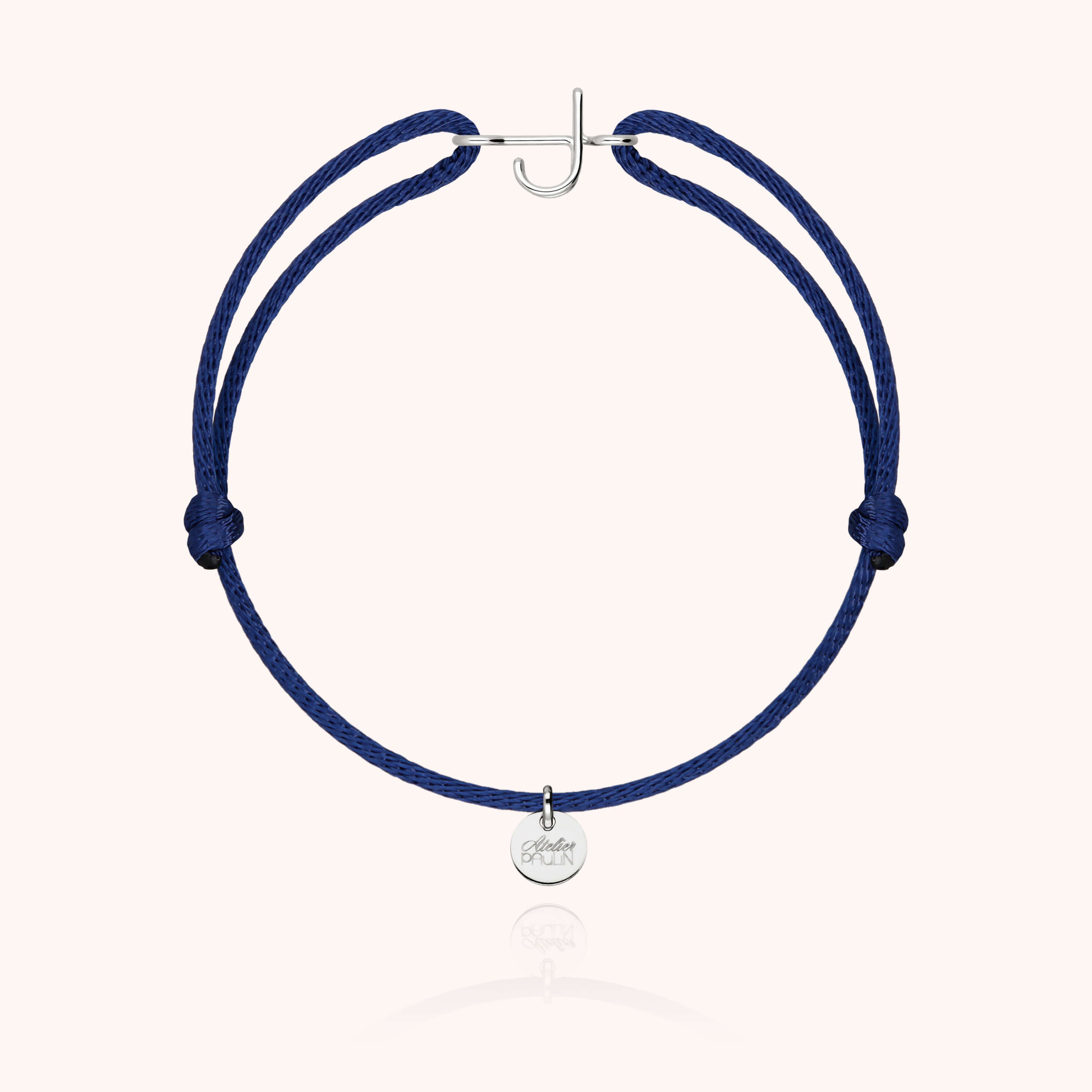 Initial Cord Bracelet - 18k white gold