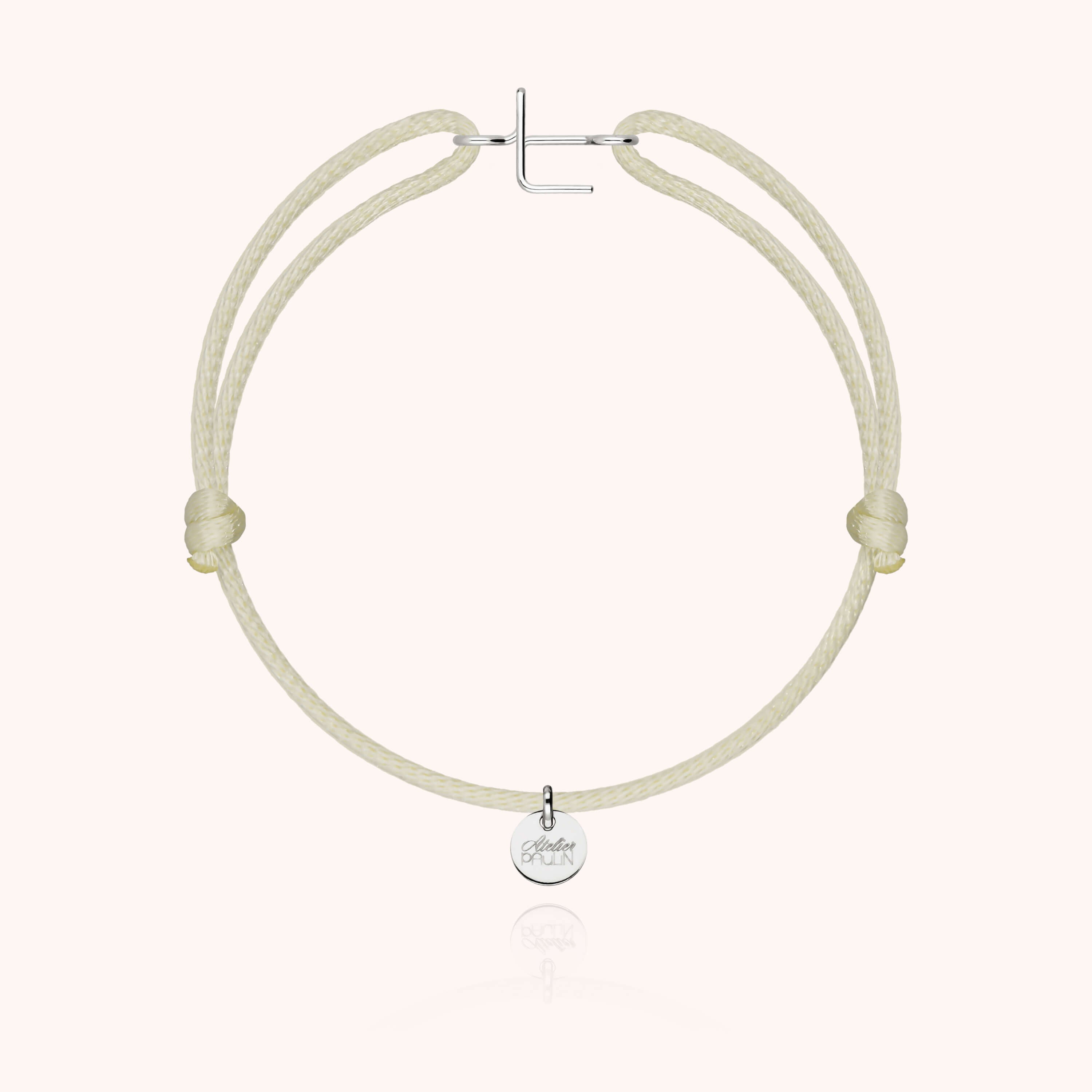 Initial Cord Bracelet - 18k white gold