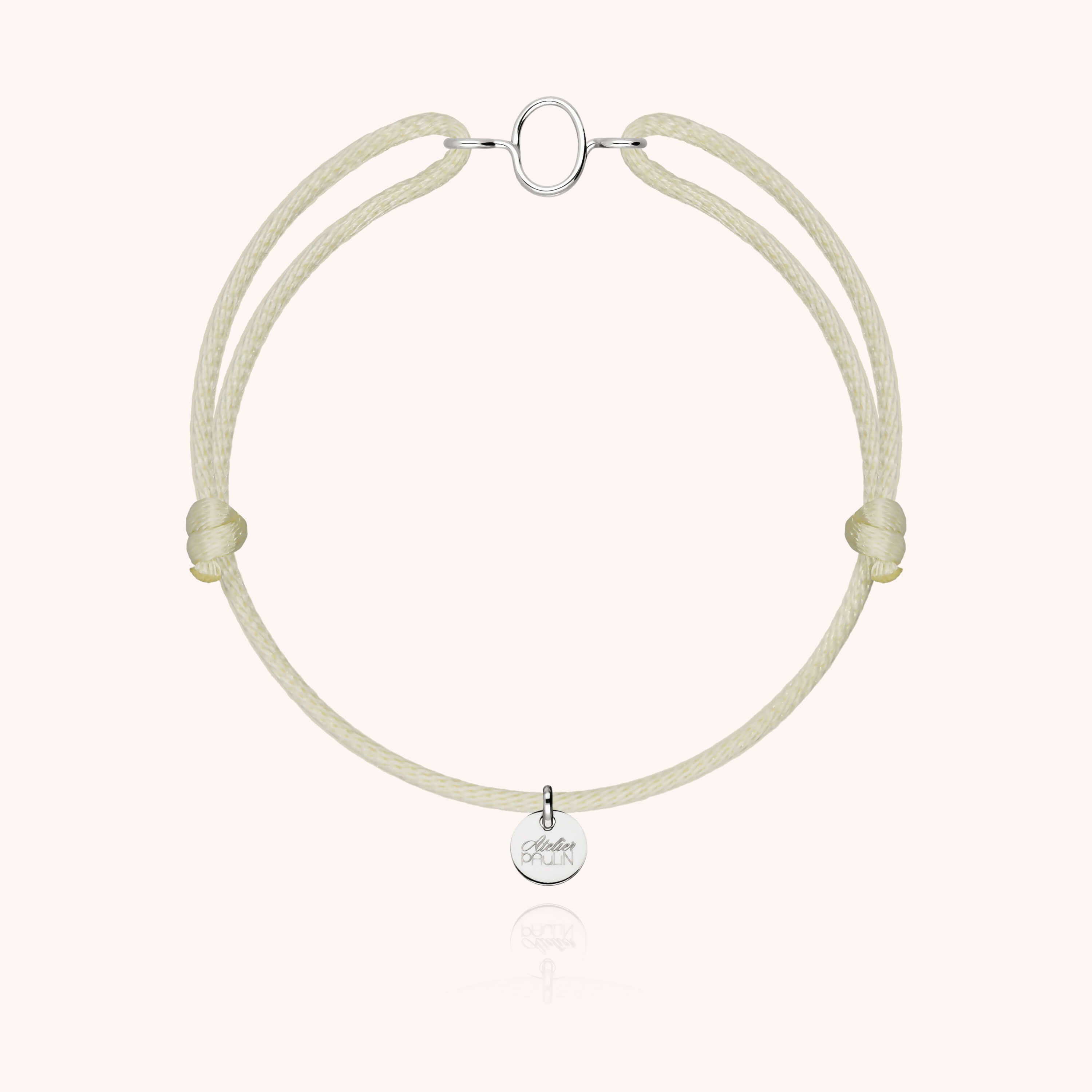 Initial Cord Bracelet - 18k white gold