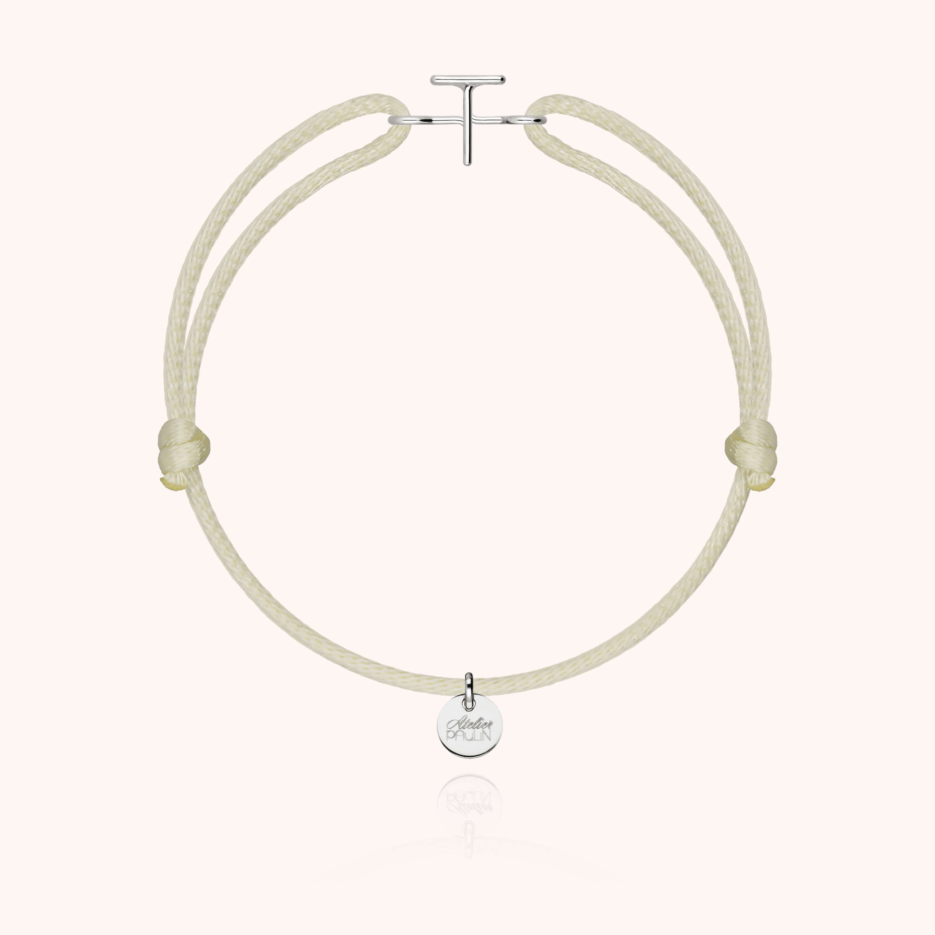 Initial Cord Bracelet - 18k white gold