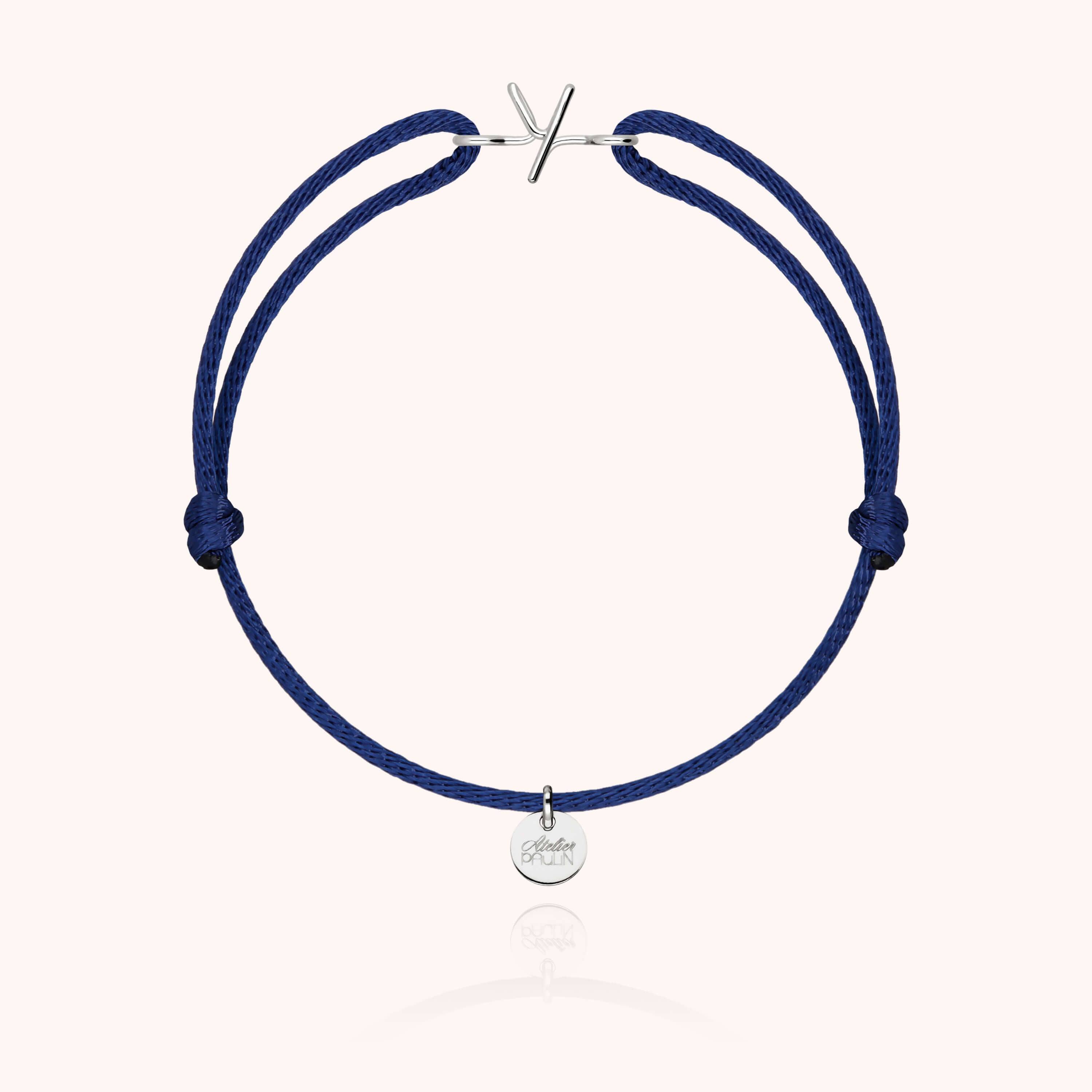 Initial Cord Bracelet - 18k white gold