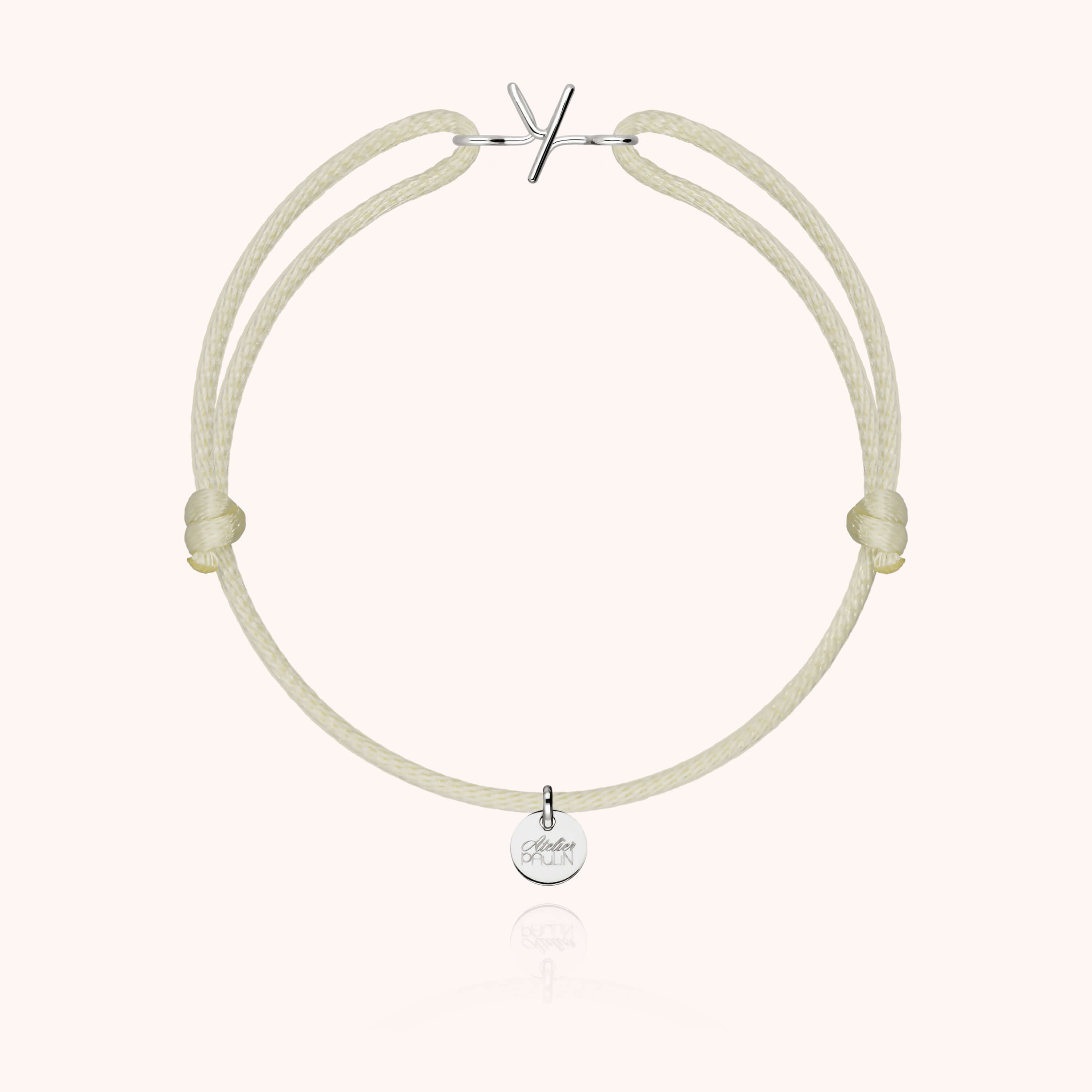 Initial Cord Bracelet - 18k white gold