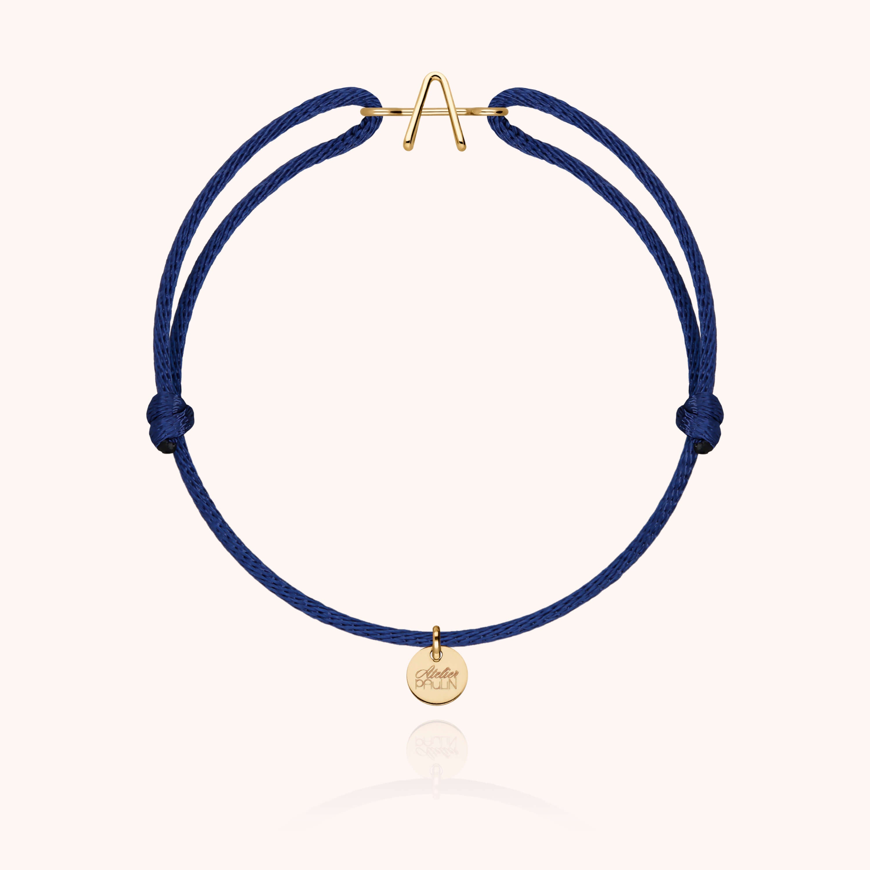 Initial Capital Cord Bracelet - yellow gold 750/1000