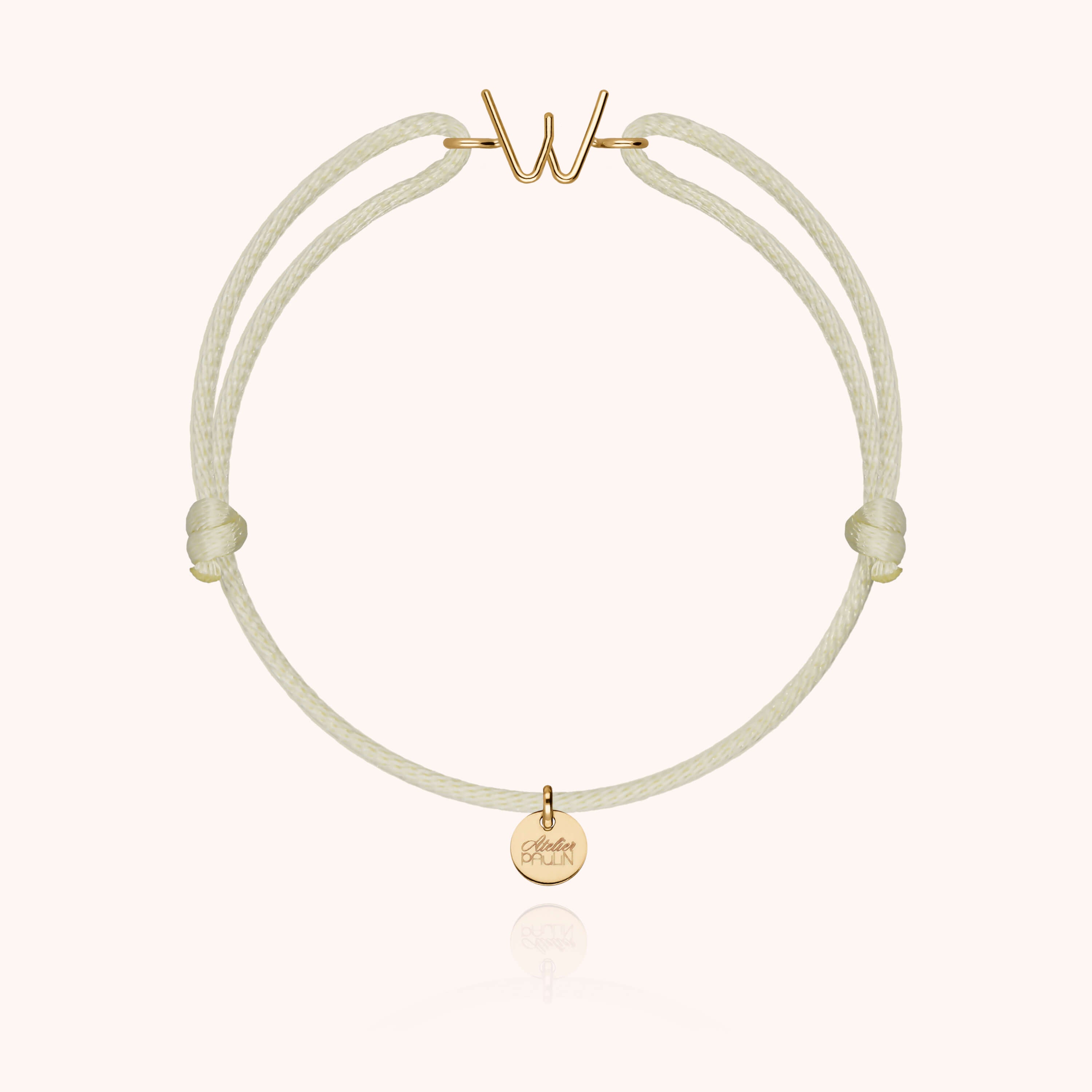Initial Cord Bracelet - 18k yellow gold