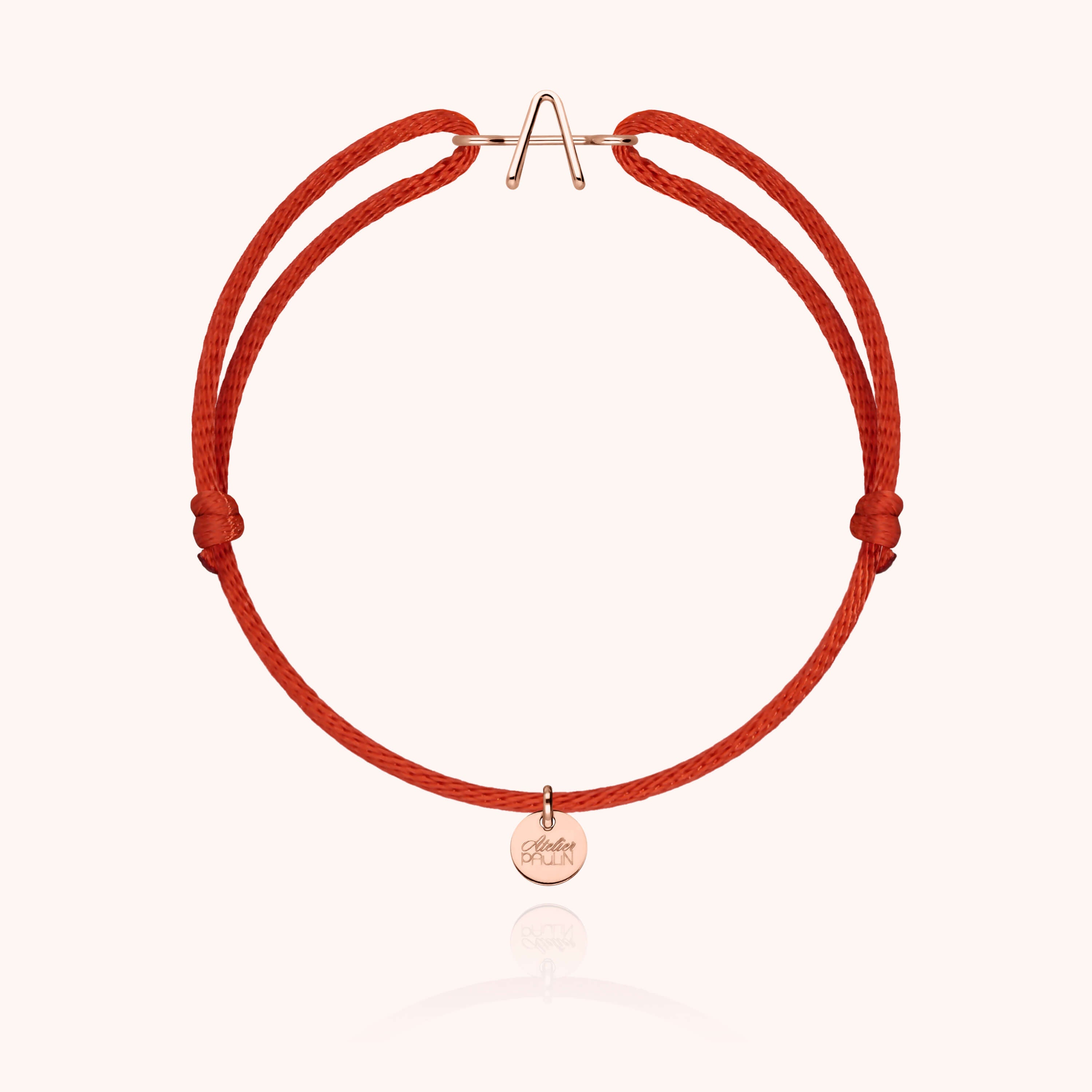 Capital Initial Cord Bracelet - rose gold 750/1000