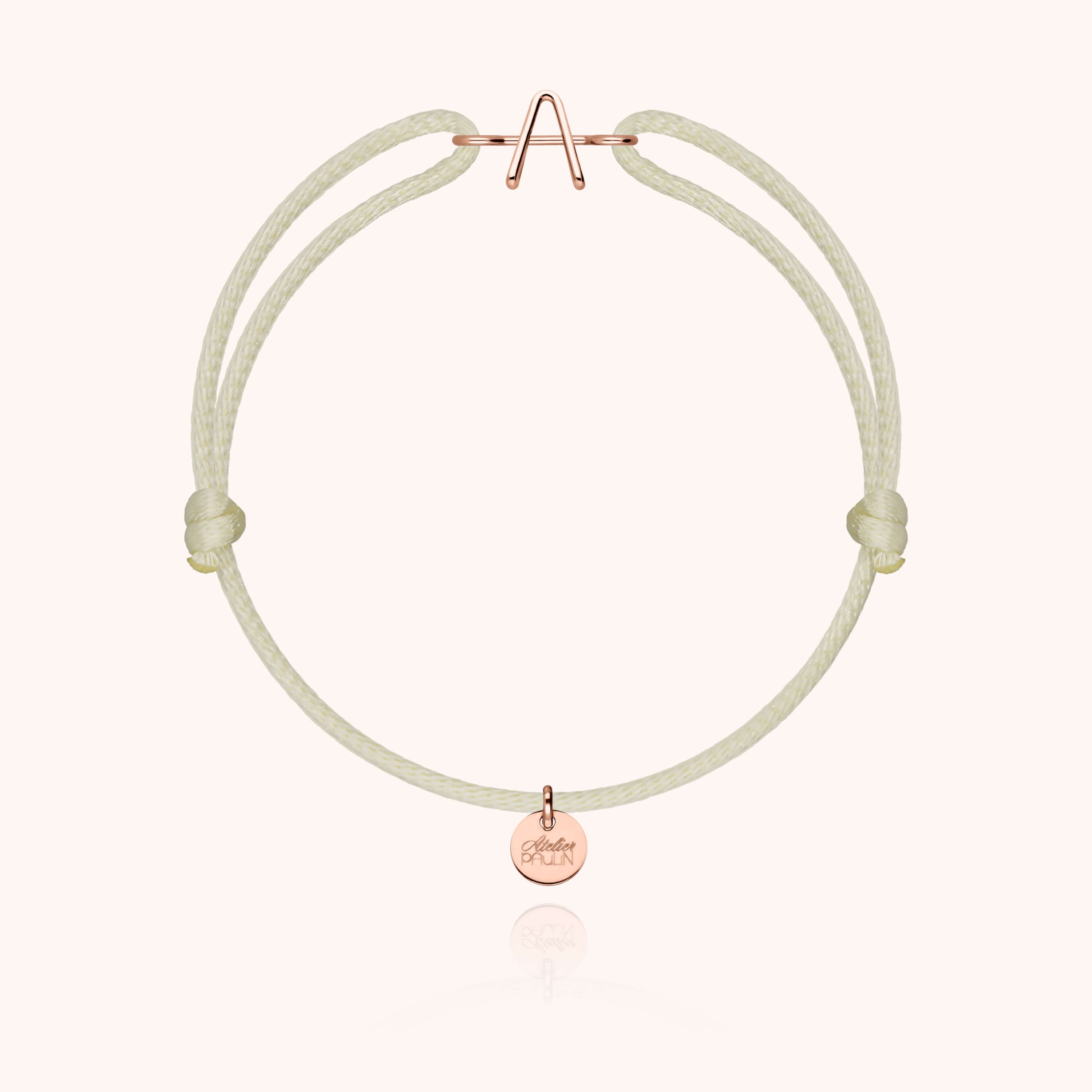 Capital Initial Cord Bracelet - rose gold 750/1000