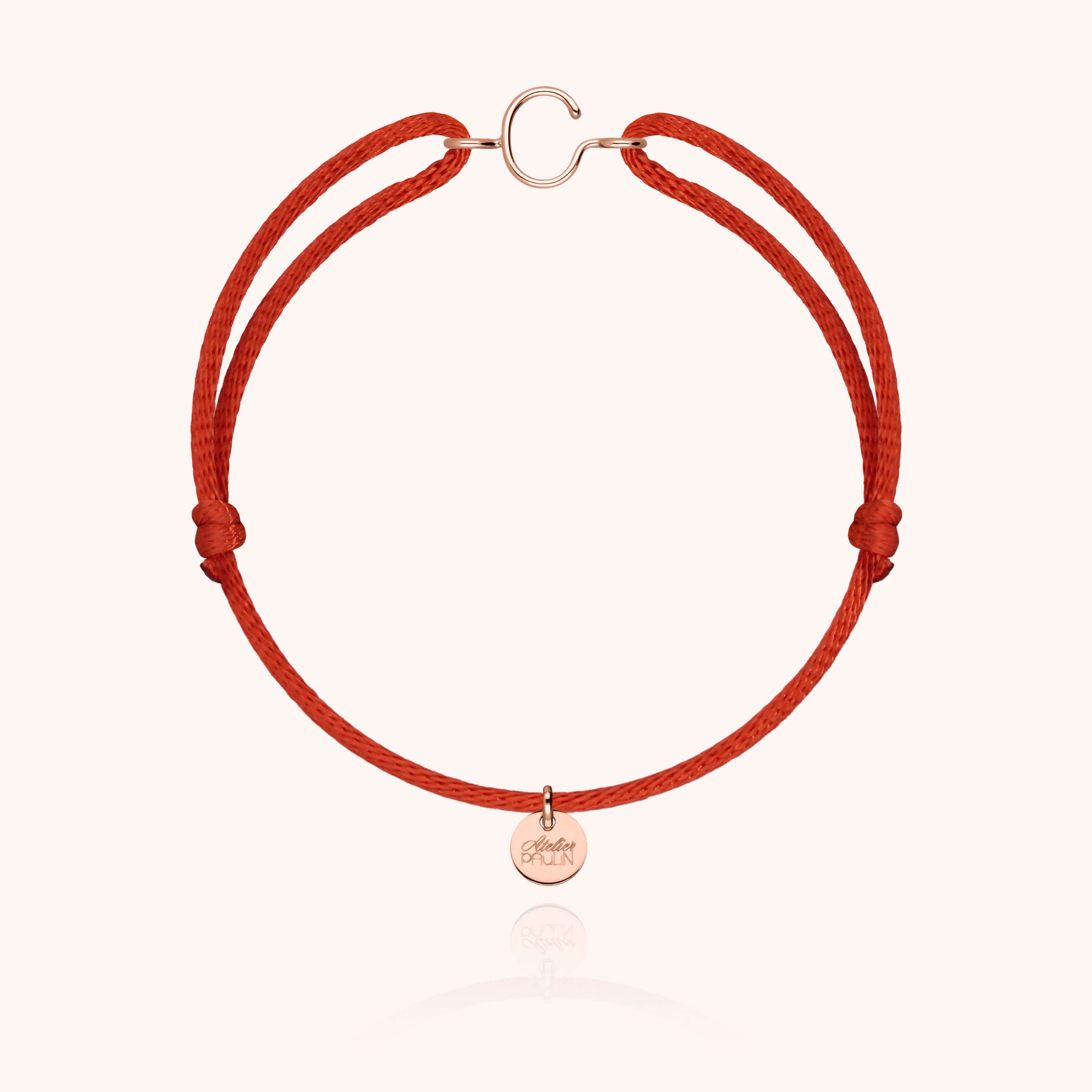 Bracelet Cordon Initiale - or rose 750/1000