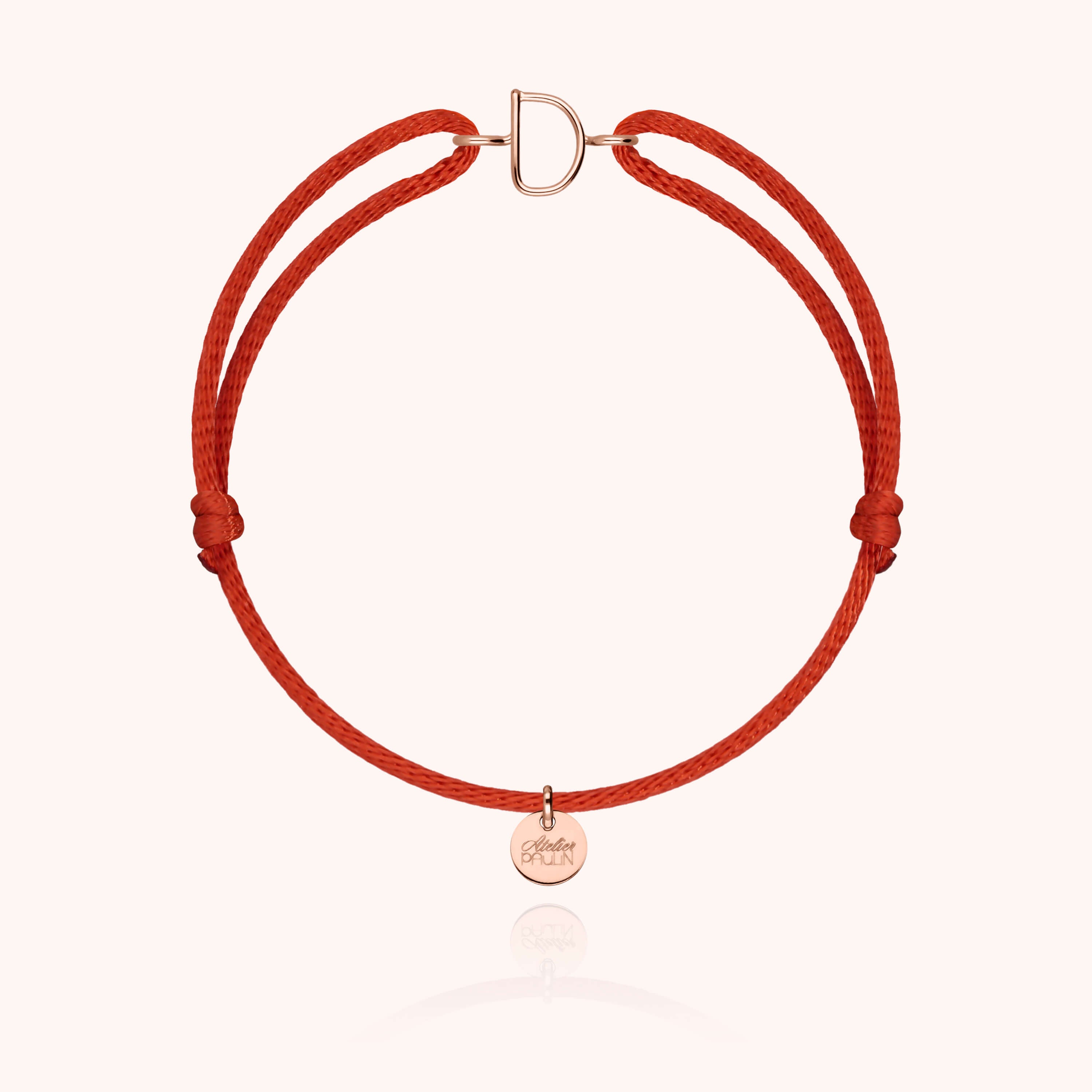Bracelet Cordon Initiale - or rose 750/1000