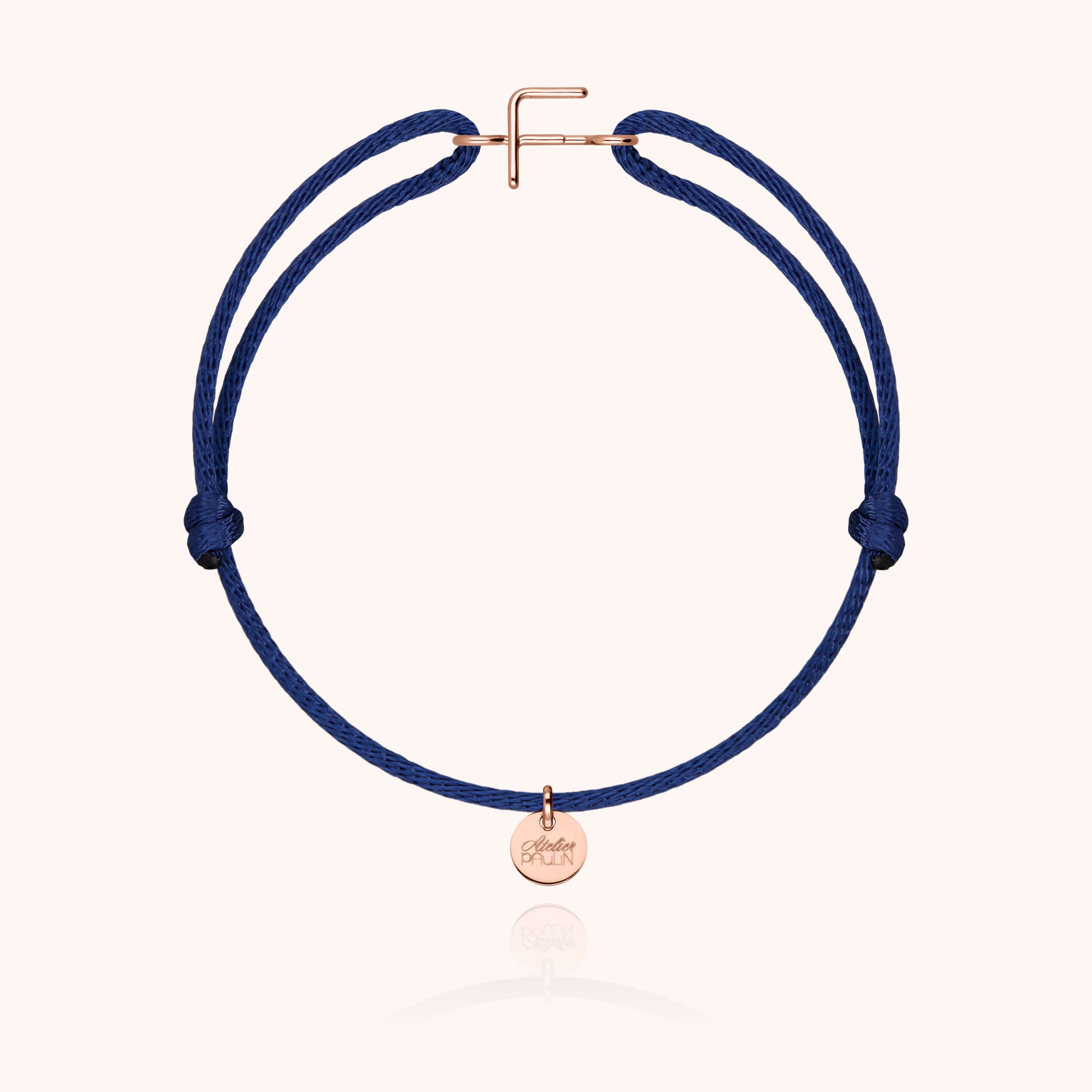Bracelet Cordon Initiale - or rose 750/1000