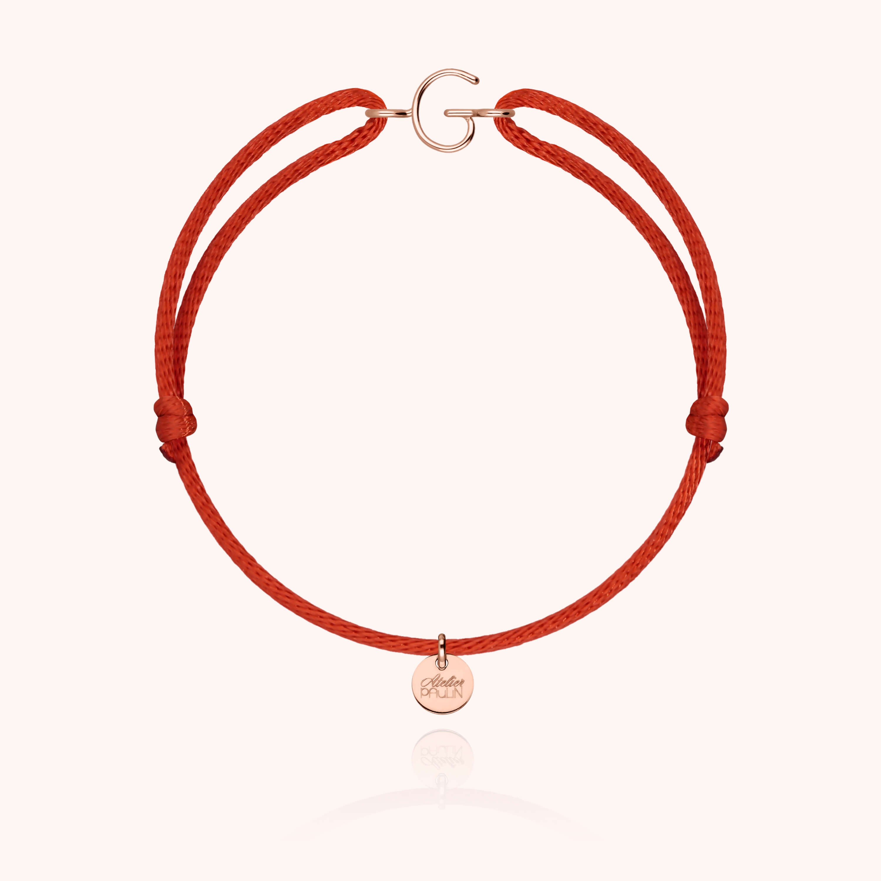 Bracelet Cordon Initiale - or rose 750/1000