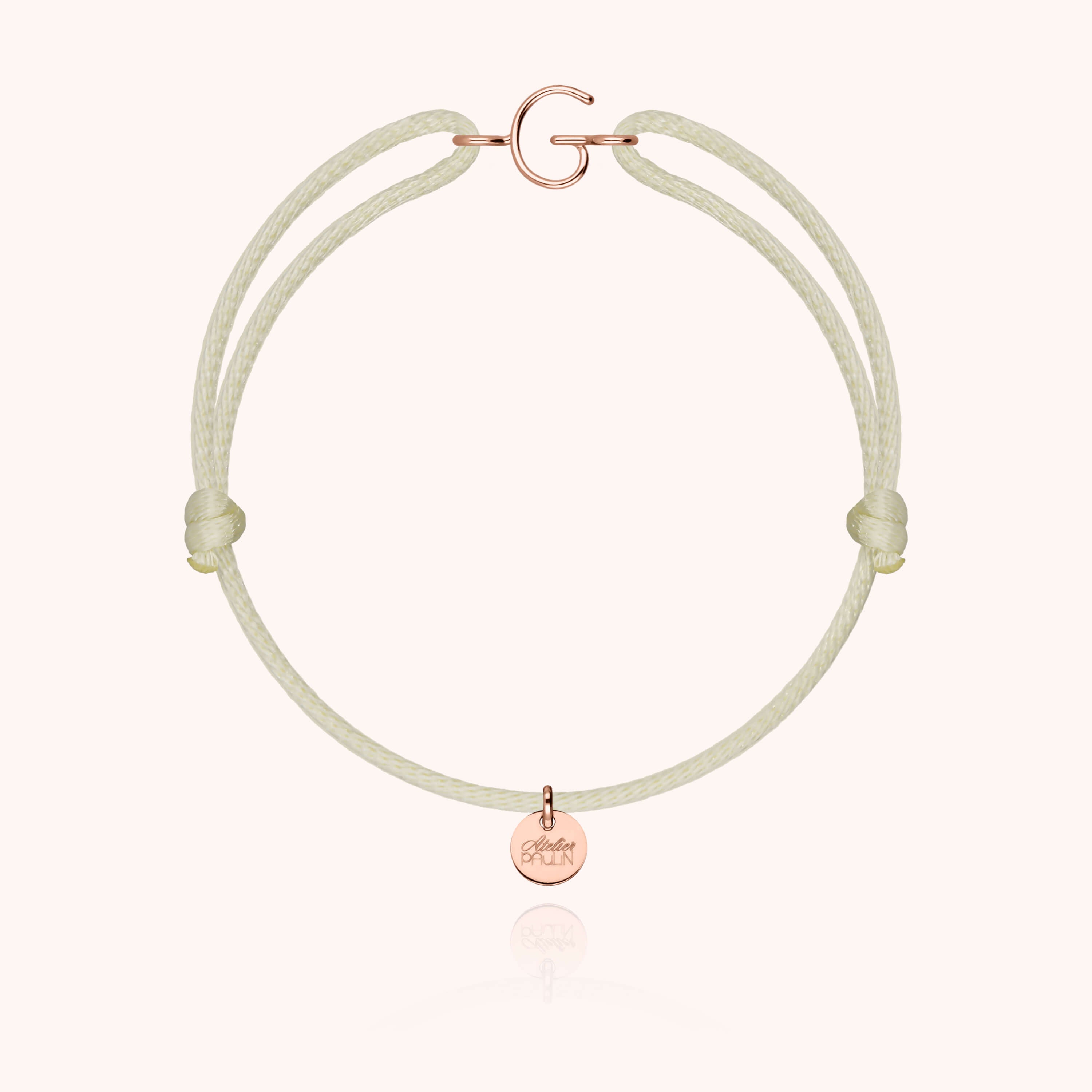 Bracelet Cordon Initiale - or rose 750/1000