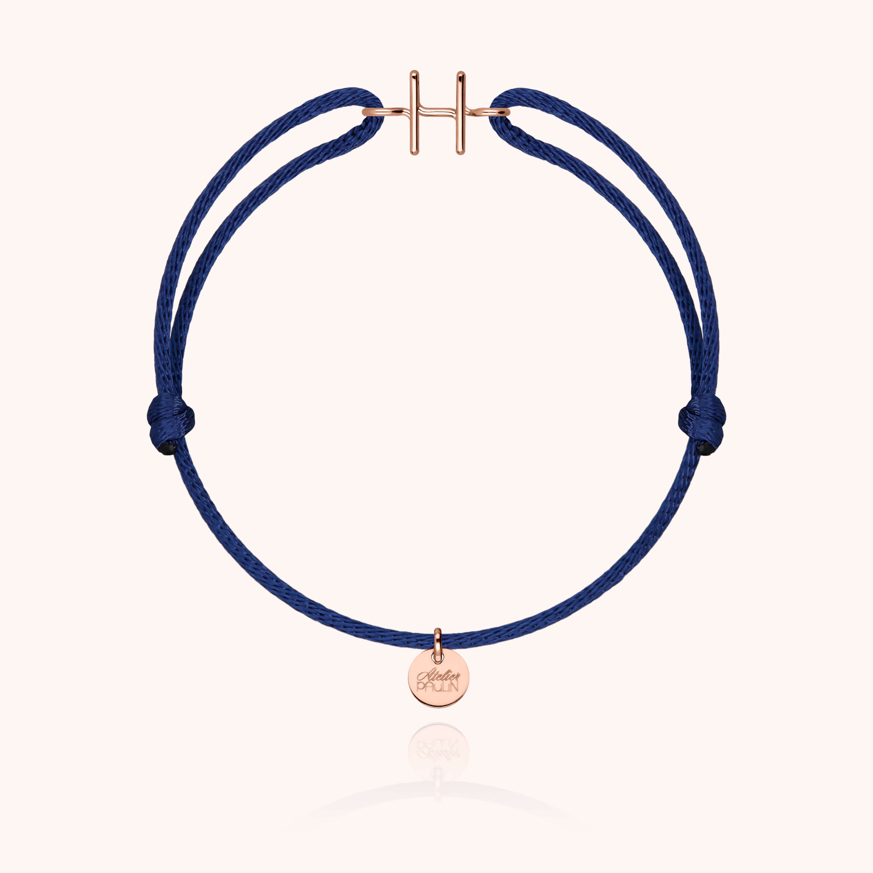 Bracelet Cordon Initiale - or rose 750/1000