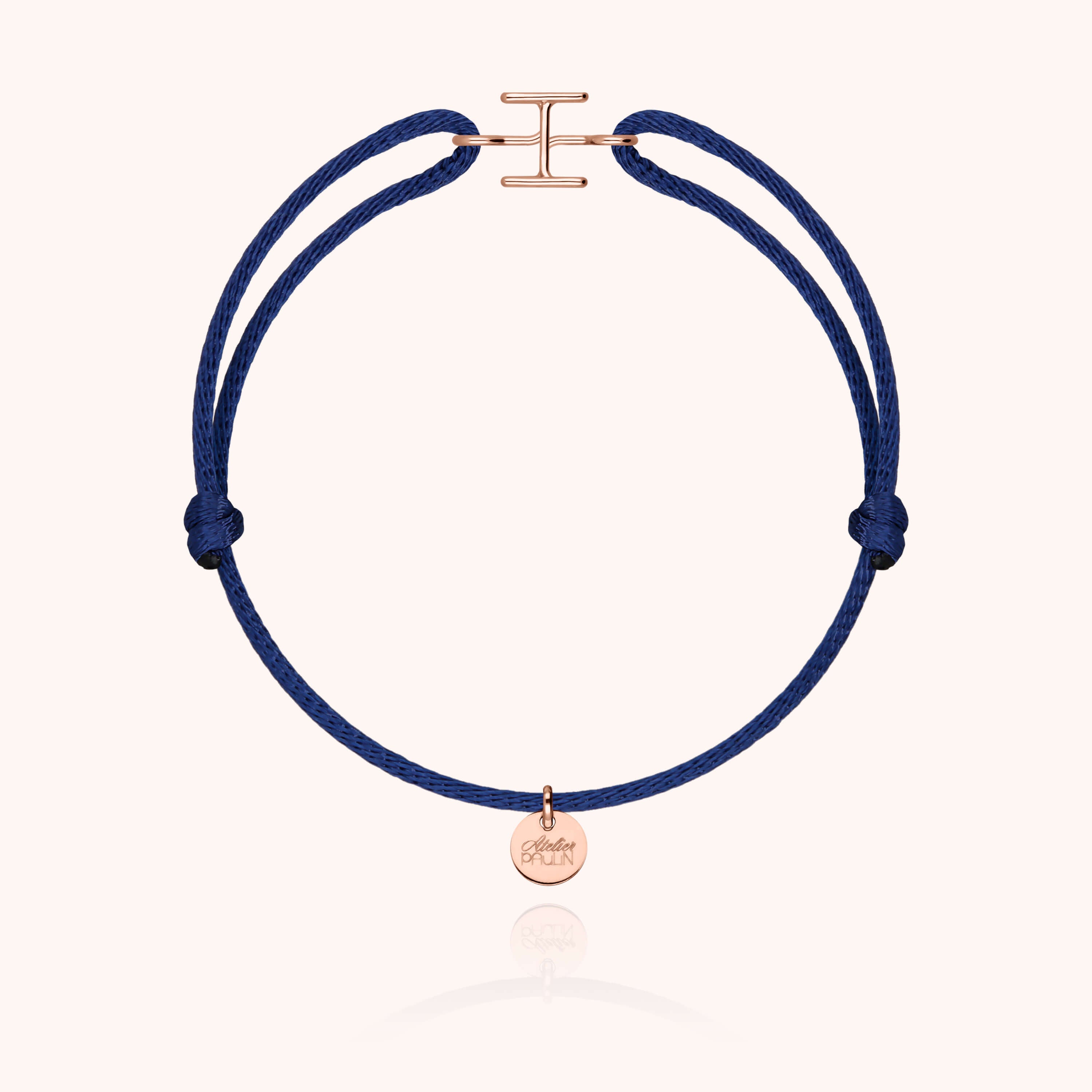 Bracelet Cordon Capitale Initiale en or rose 18K — bracelet personnalisable Atelier Paulin