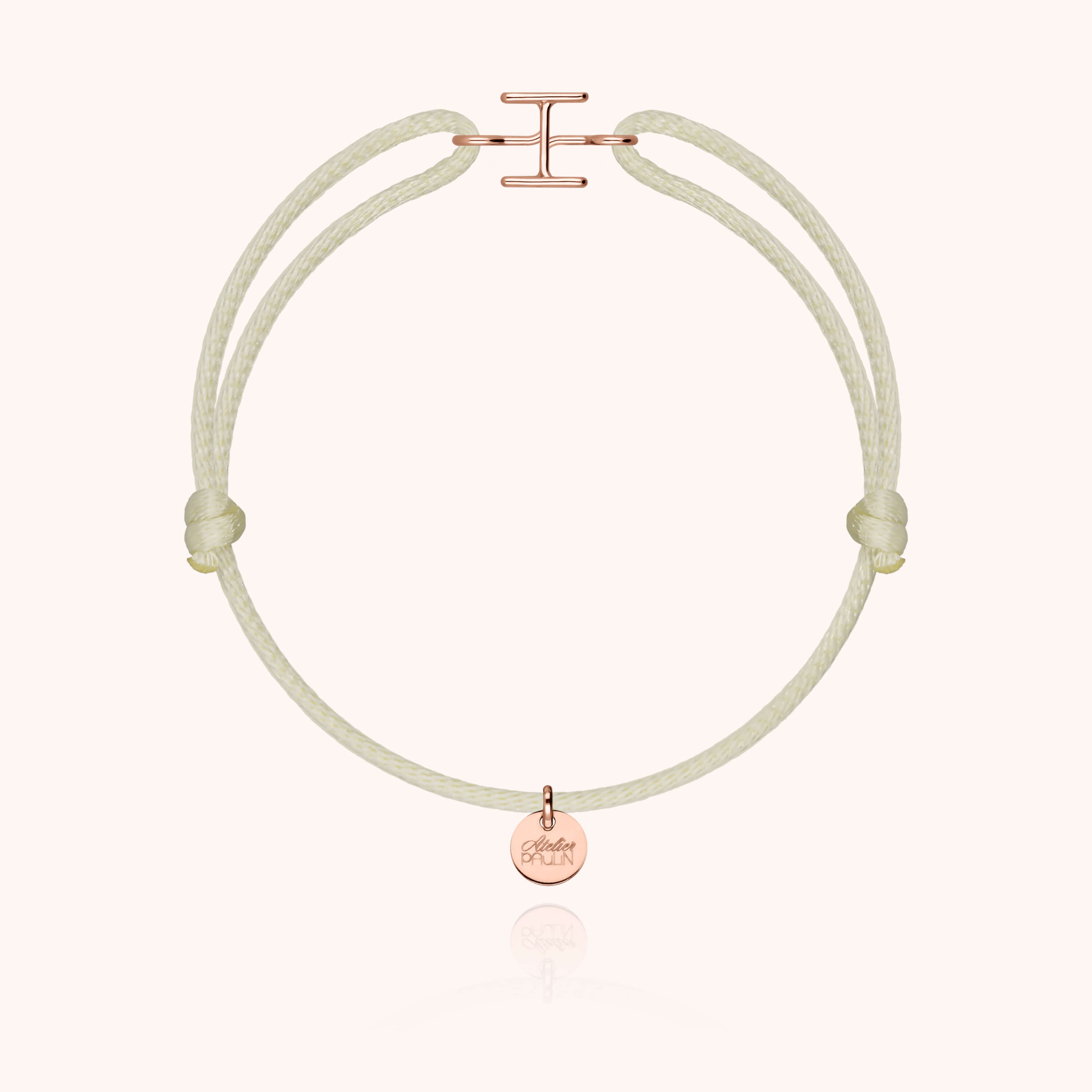Bracelet Cordon Capitale Initiale en or rose 18K — expédition sécurisée Paris