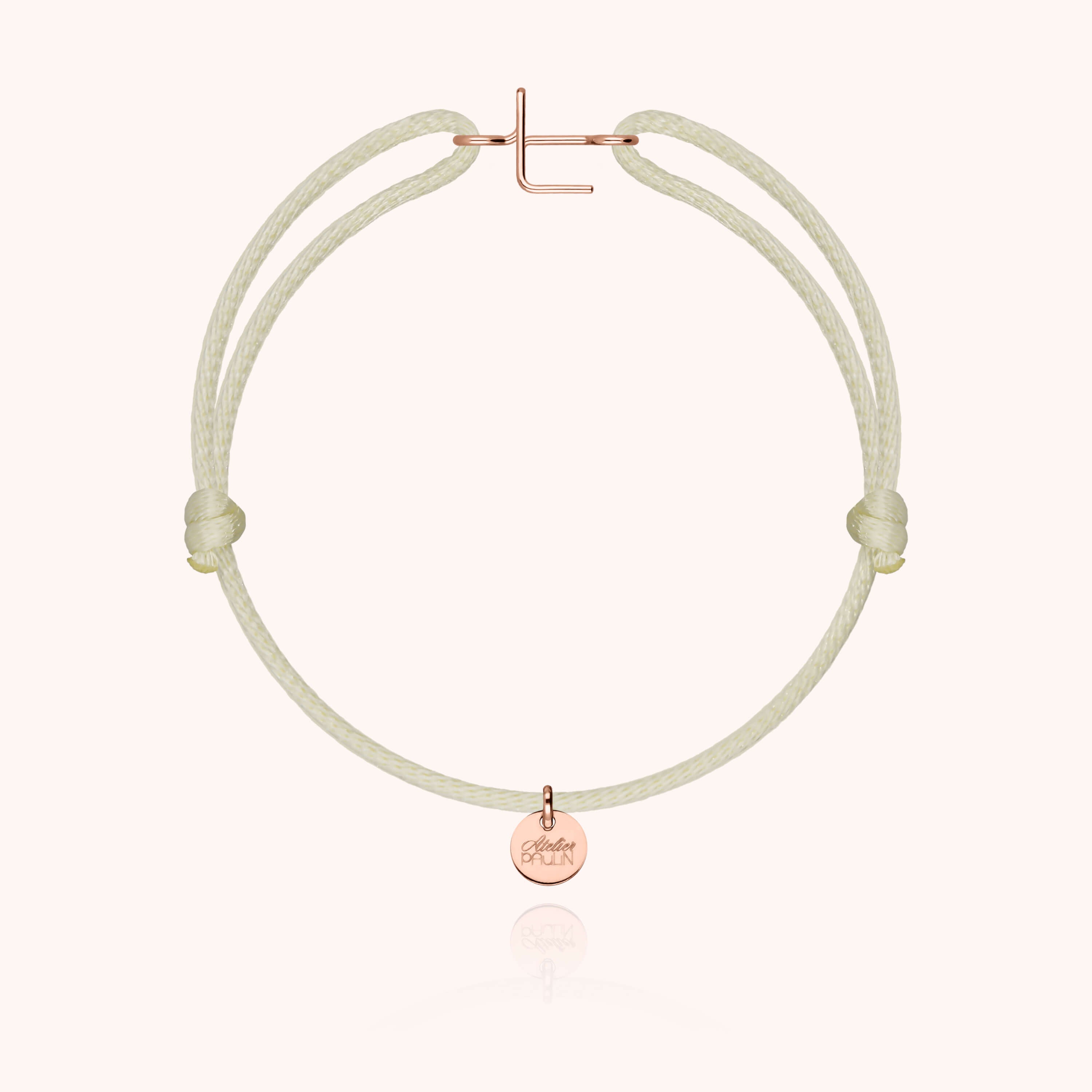 Bracelet Cordon Capitale Initiale en or rose 18K — expédition sécurisée Paris