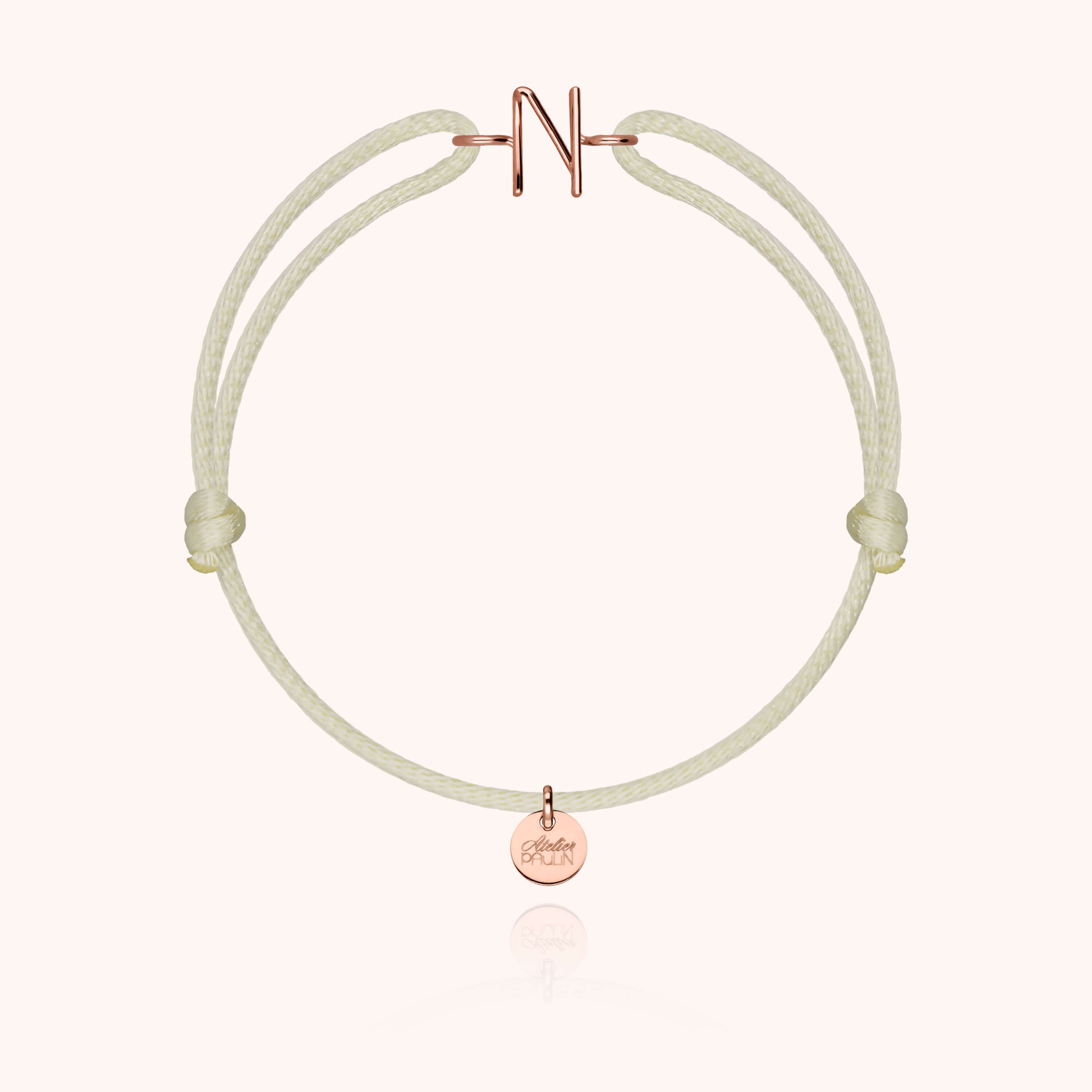 Bracelet Cordon Initiale - or rose 750/1000