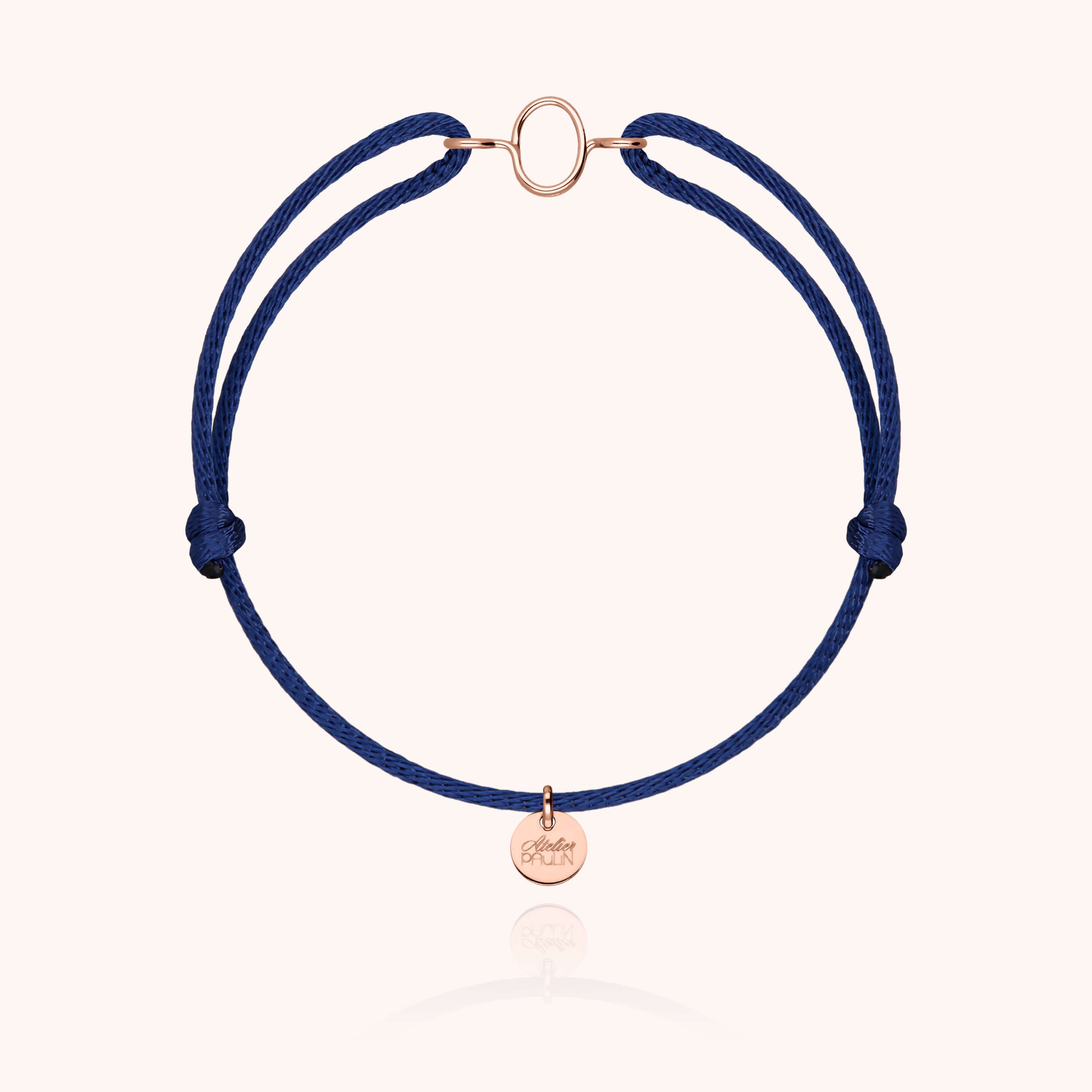 Bracelet Cordon Capitale Initiale en or rose 18K — bracelet personnalisable Atelier Paulin