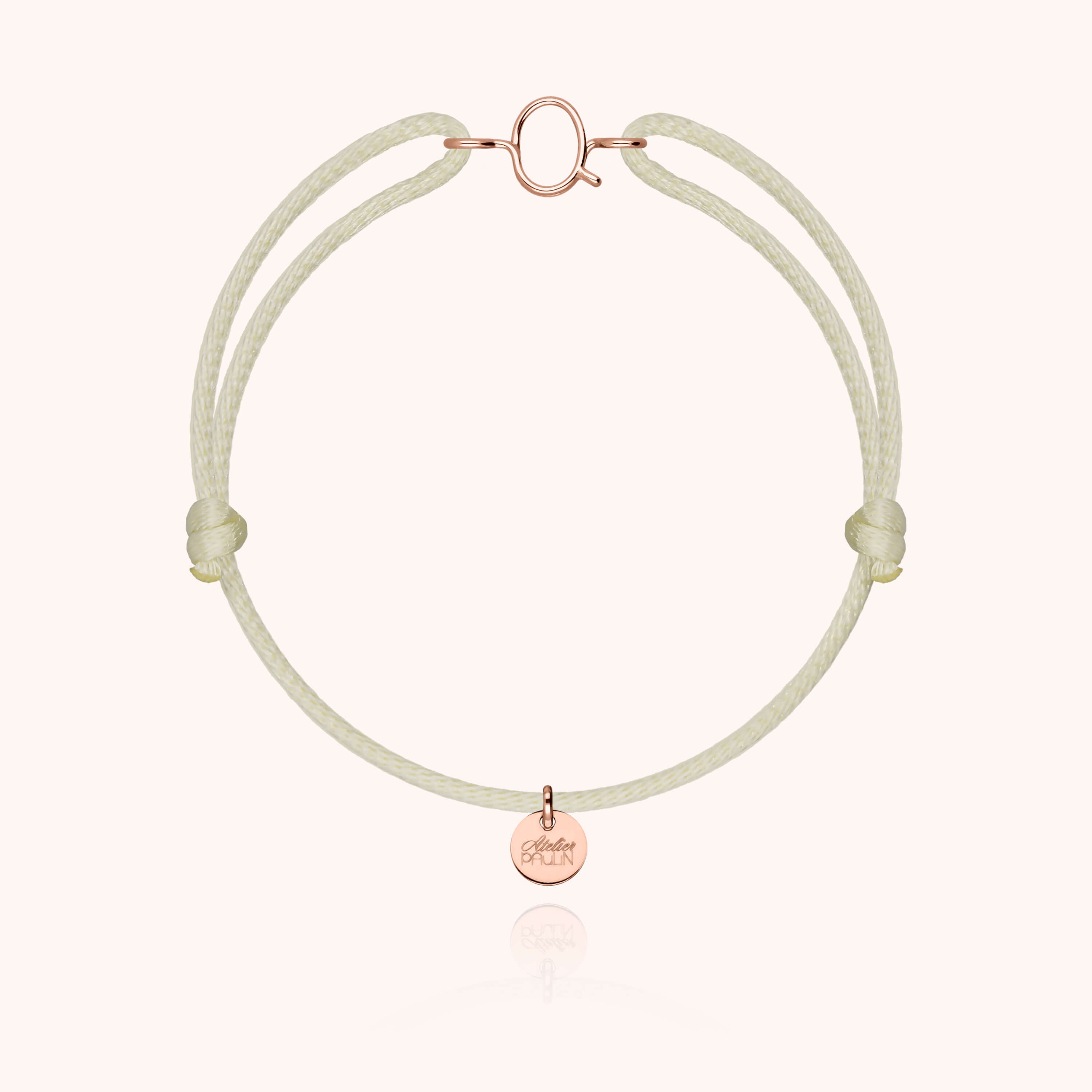 Bracelet Cordon Capitale Initiale en or rose 18K — expédition sécurisée Paris