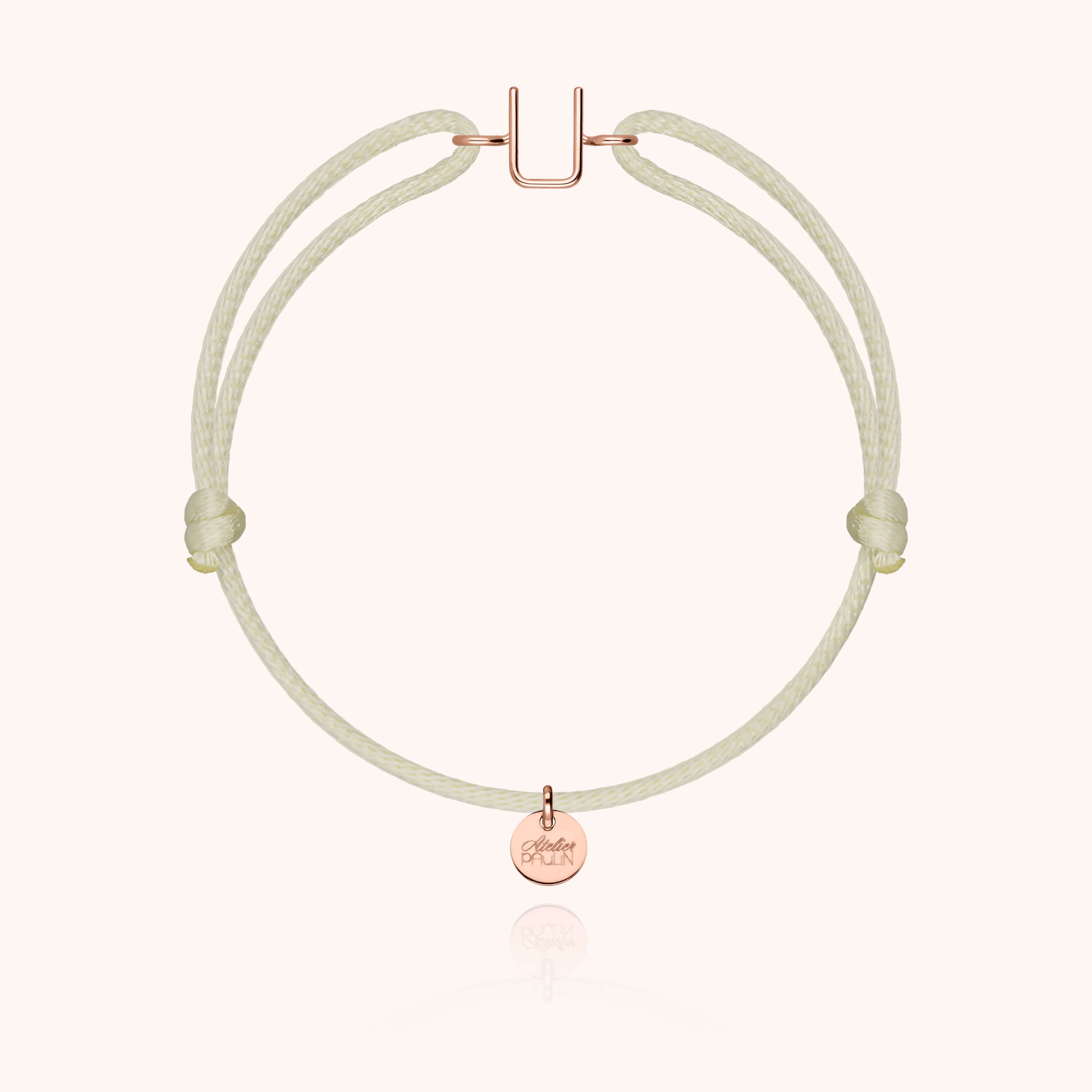 Bracelet Cordon Capitale Initiale en or rose 18K — expédition sécurisée Paris