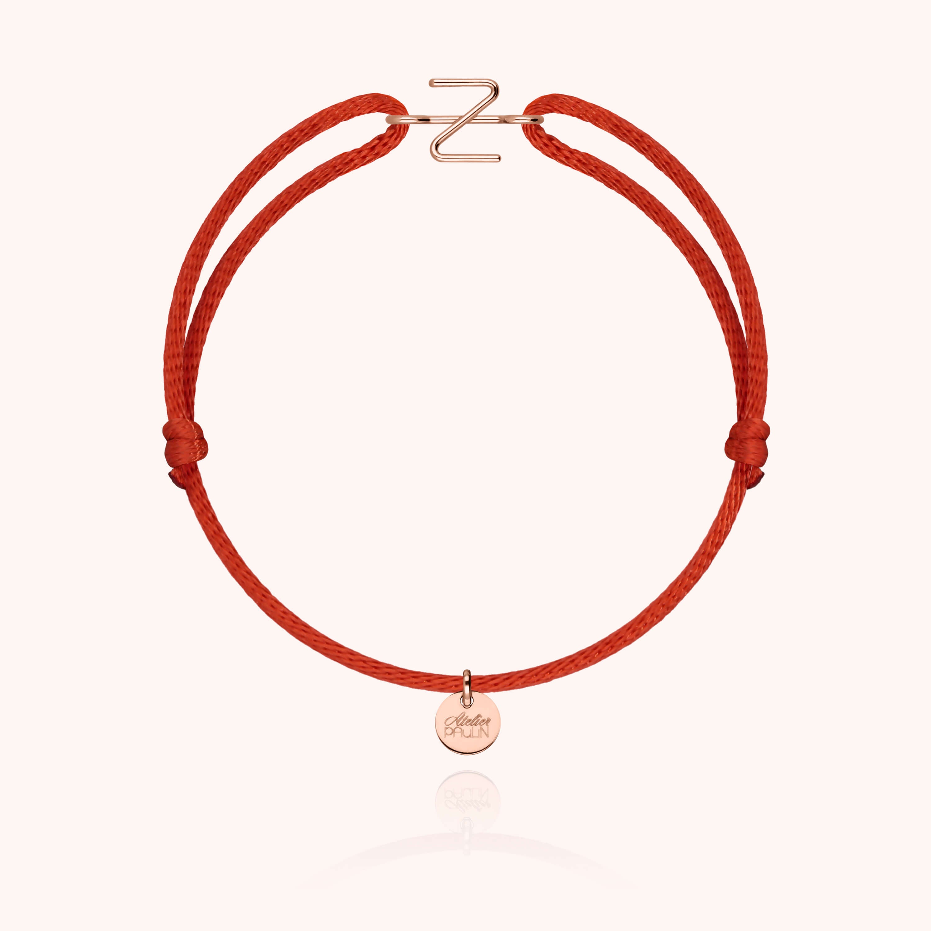 Bracelet Cordon Initiale - or rose 750/1000