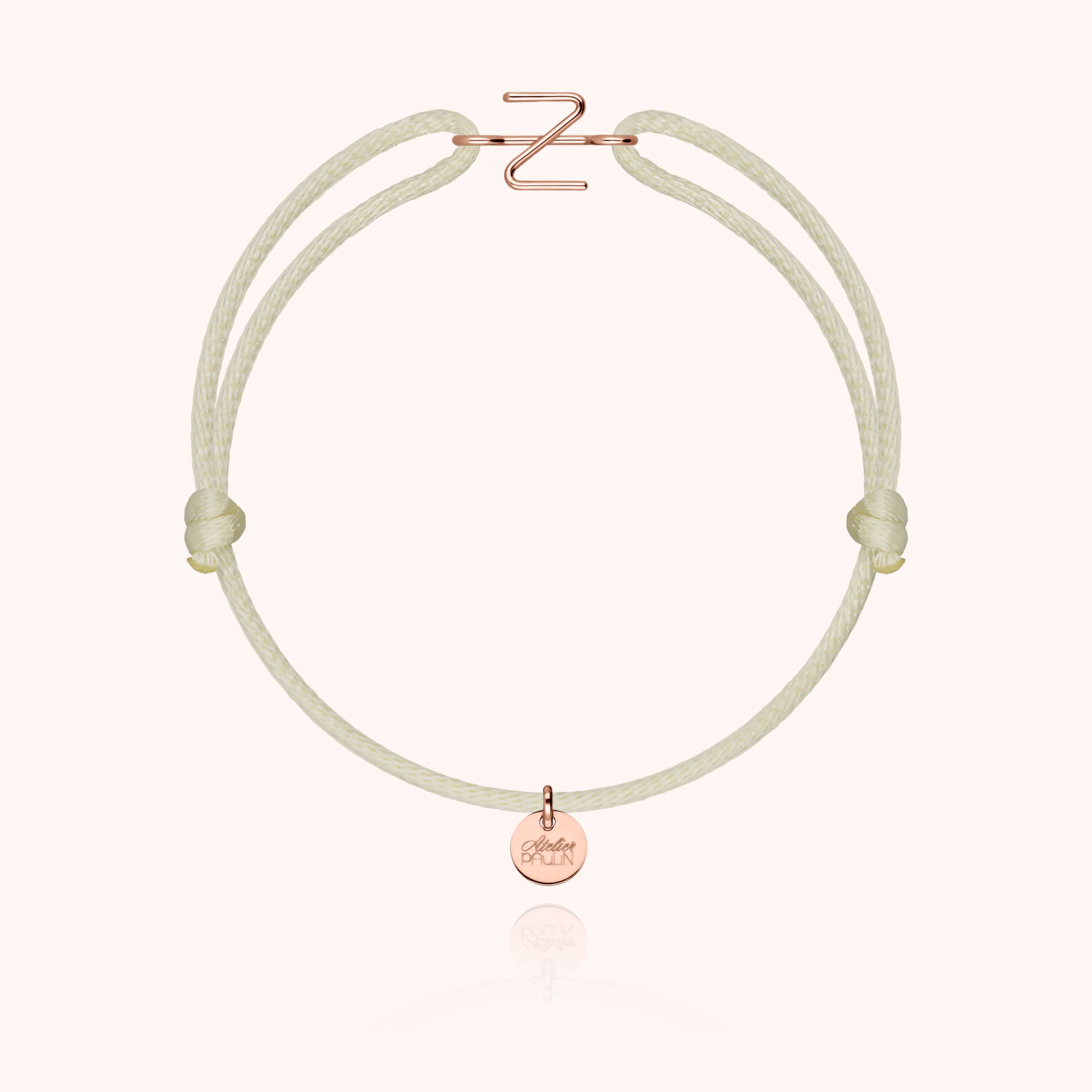 Bracelet Cordon Capitale Initiale en or rose 18K — expédition sécurisée Paris