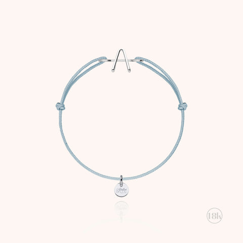 alternate image of Initial Child Cord Bracelet - 18k white gold