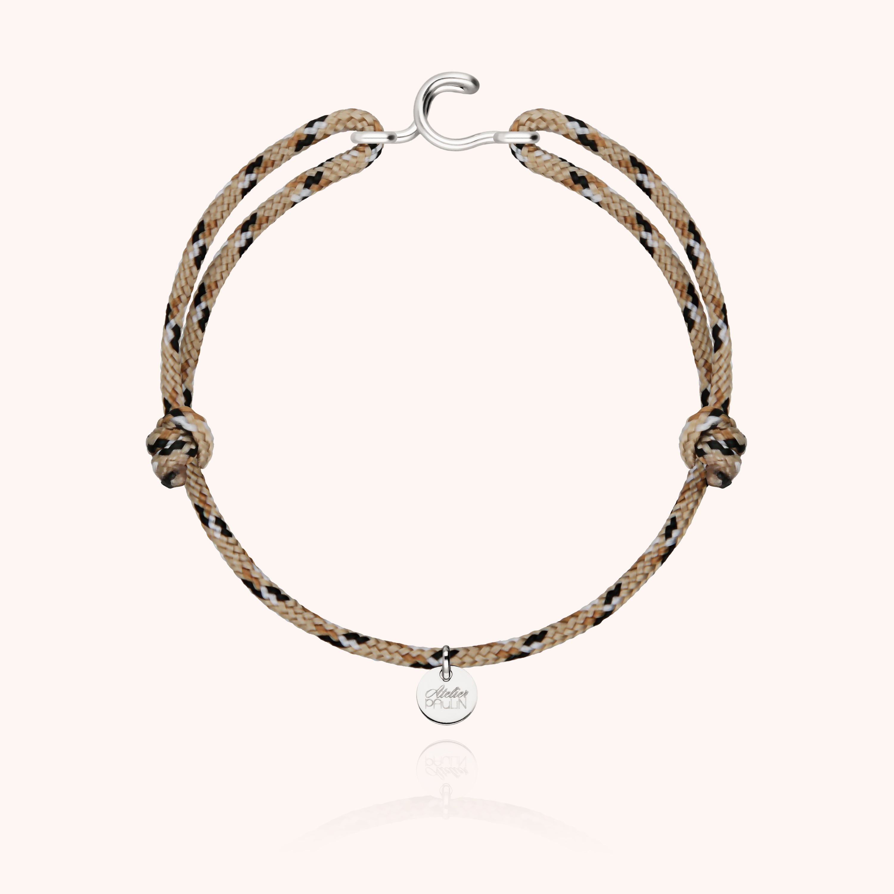 Men's Cord Knot Initial Bracelet - silver